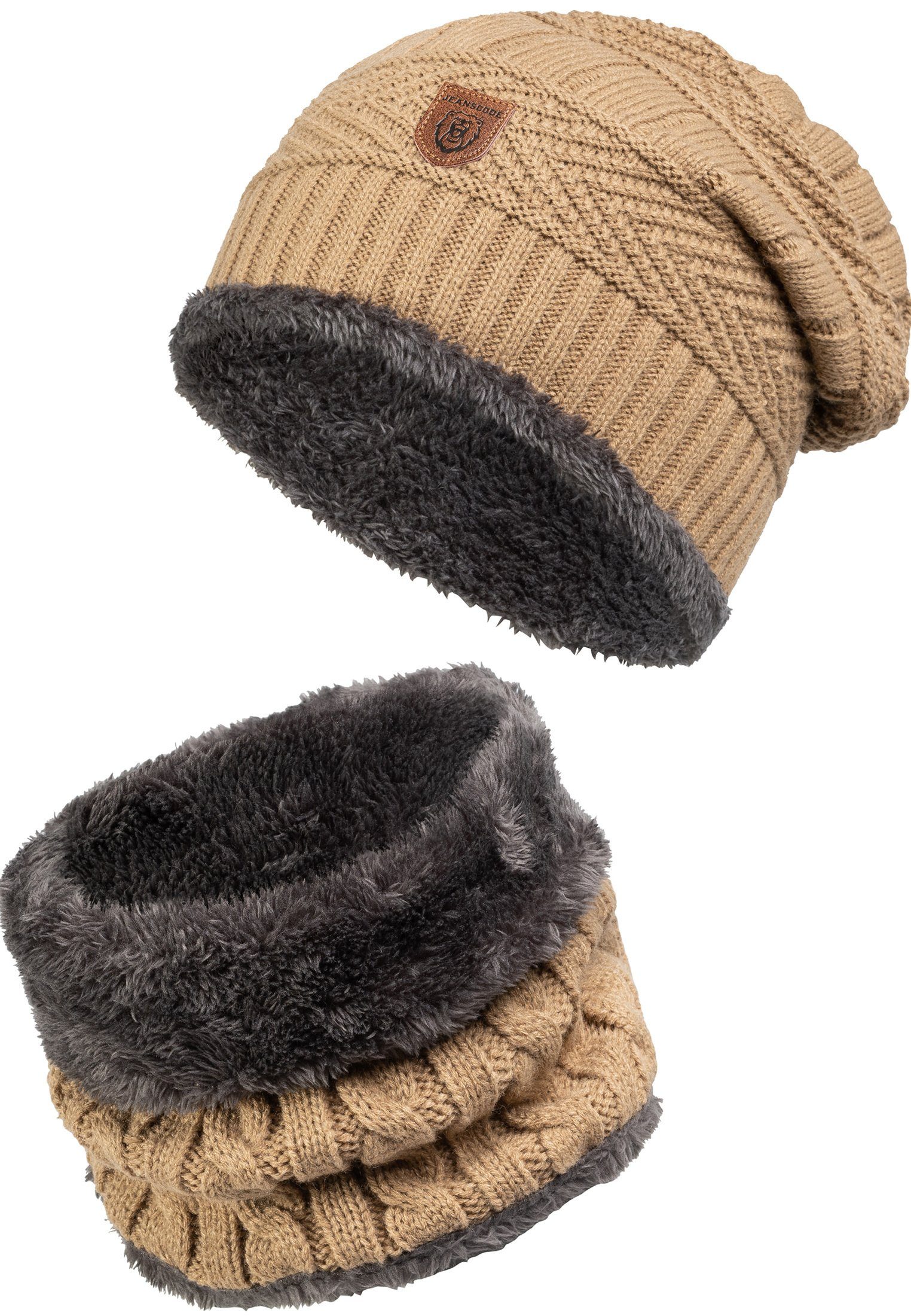 Indicode Mütze & Schal Herren Siracusa Strickmütze Herrenmütze Set günstig online kaufen