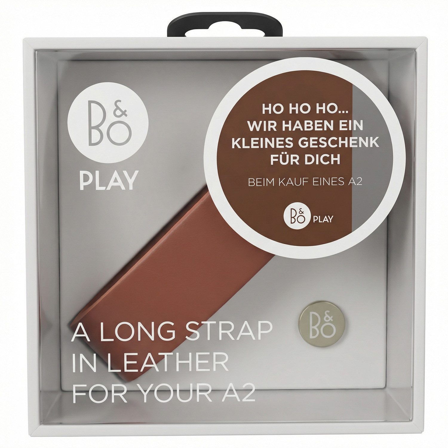 B&O-Play Lautsprecher-Hülle Long Strap Red Leder-Riemen Griff Lang, by BANG & Olufsen Beoplay