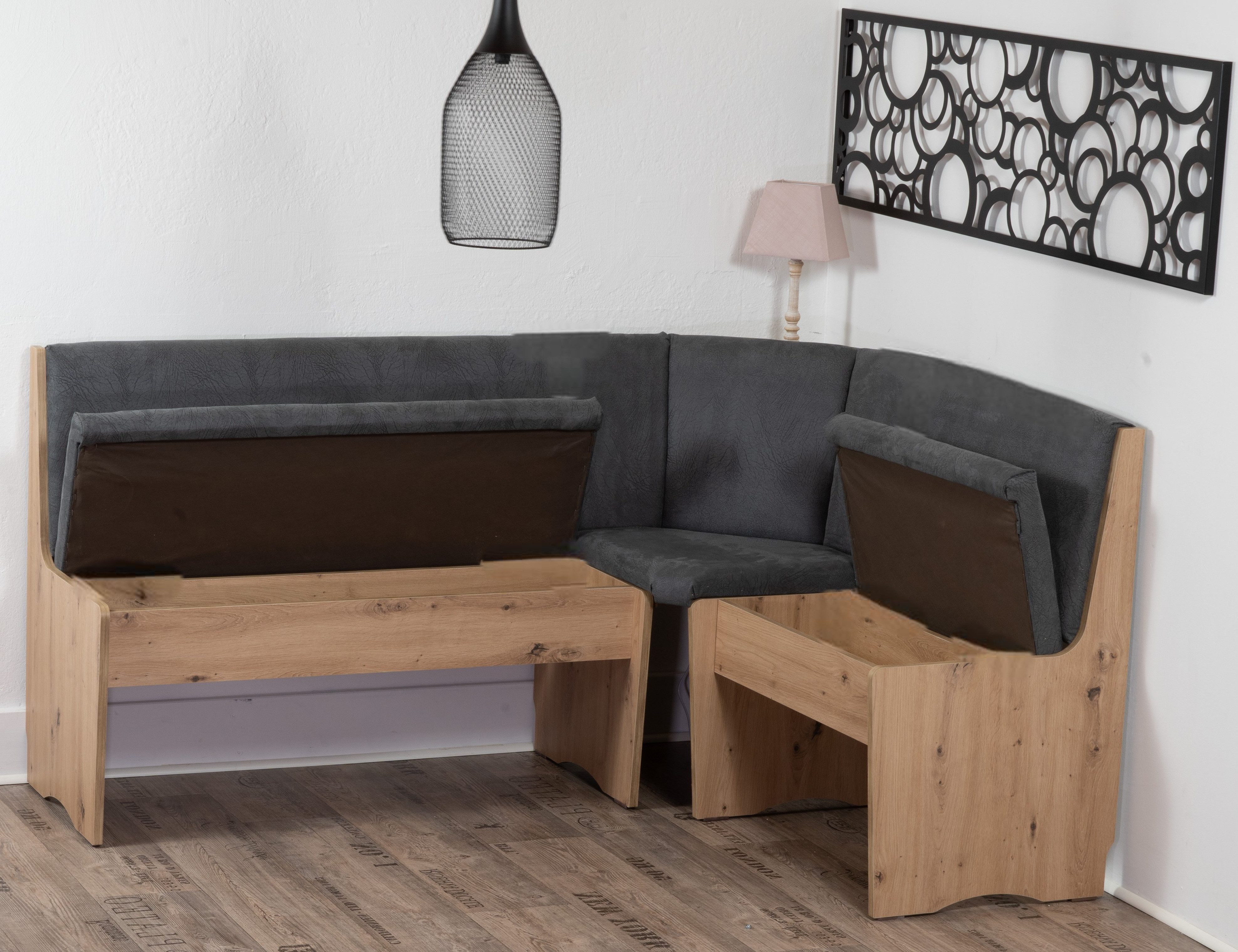 Stolebaenk Eckbankgruppe Duisburg Artisan Titanic Ibiza PE/MA, (Eckbankgruppe, 1 x Eckbank, 1 x Tisch, 2 Stühle), Eckbank beidseitig aufbaubar – Bild 5 von 5