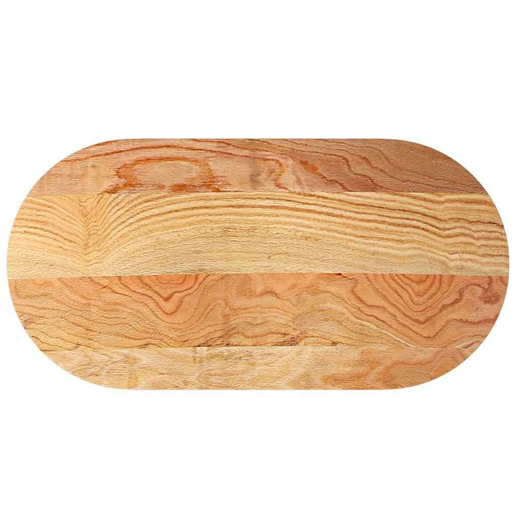 vidaXL Tischplatte Tischplatte Hellbraun 120x60x4 cm Massivholz Eiche Oval (1 St)