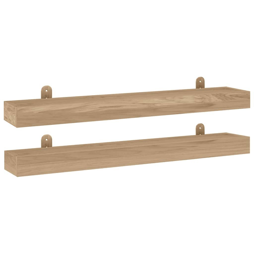 vidaXL Wandregal, Regale 2 Stk. 90x15x6 cm Massivholz Teak
