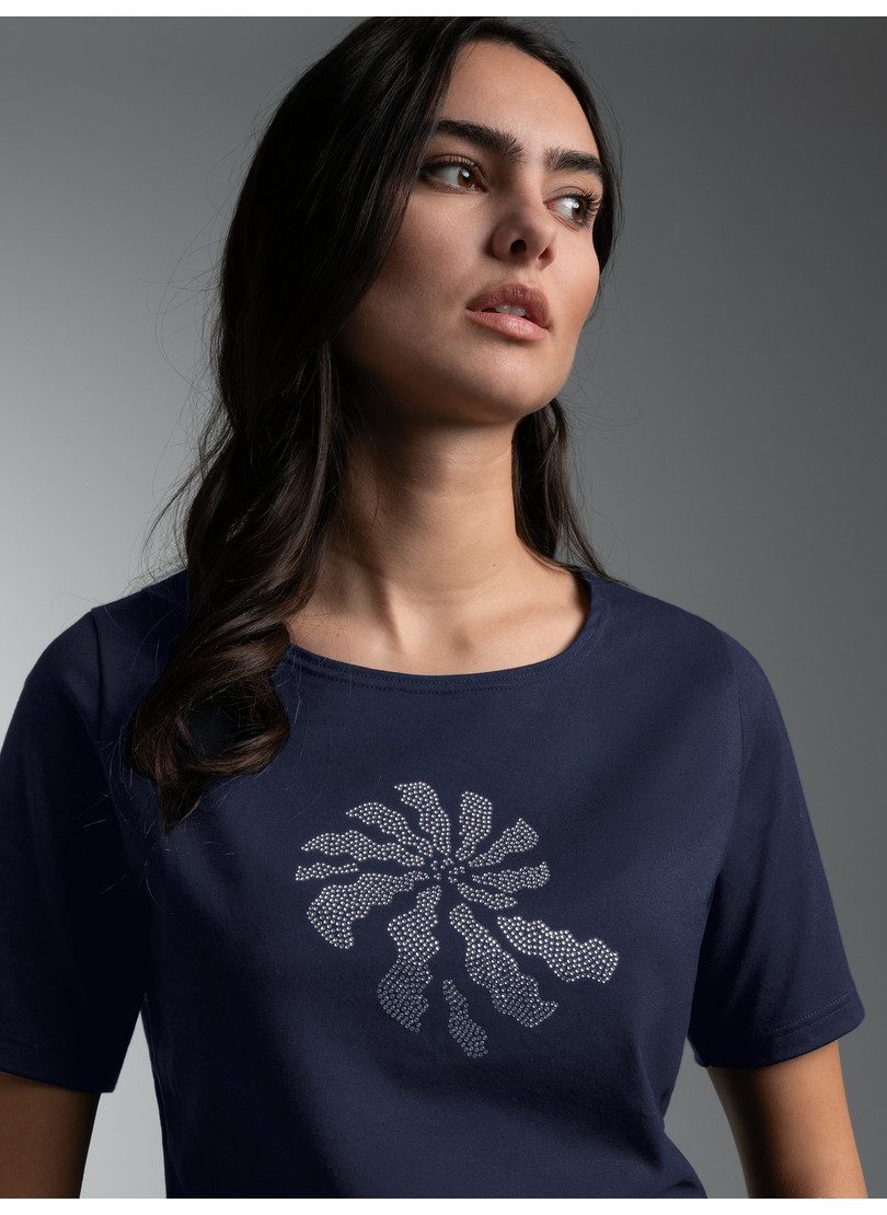 Trigema T-Shirt TRIGEMA T Shirt mit Strass Motiv "Schnecke" (1-tlg)