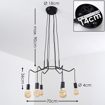 hofstein Hängeleuchte »Borghi« Hängelampe moderne aus Metall in Schwarz, ohne Leuchtmittel, 6xE27, höhenverstellbar