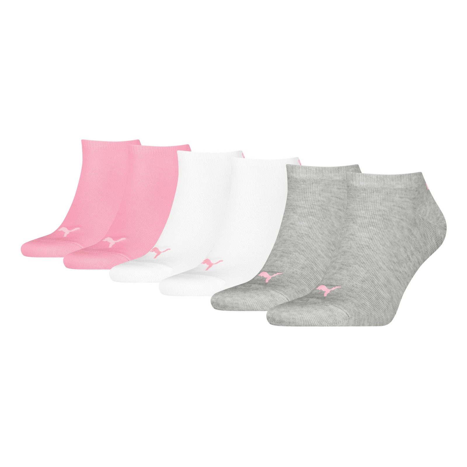 1x hellgrau-meliert, 1x weiß, 1x rosa