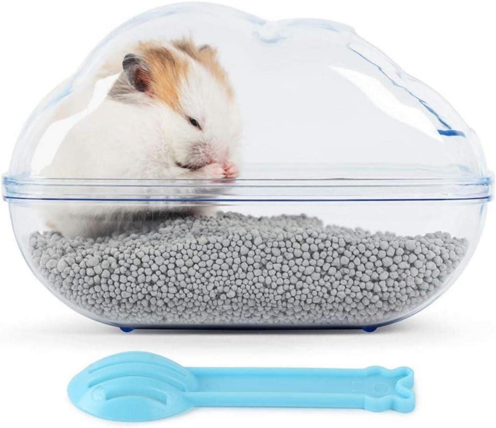 Kleintierkäfig Hamster Sandbad Sandkasten Toilette mit Schaufel für Chinchilla Gerbil
