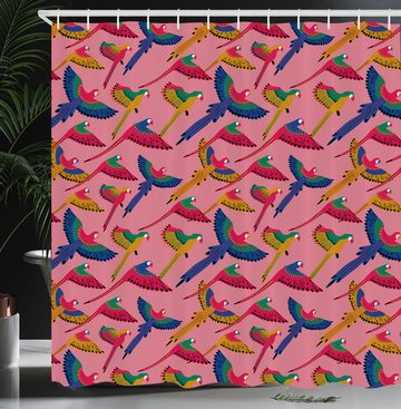 Abakuhaus Duschvorhang Moderner Digitaldruck mit 12 Haken auf Stoff Wasser Resistent Breite 175 cm, Höhe 180 cm, Vogel Tropische Papageien lange Schwänze