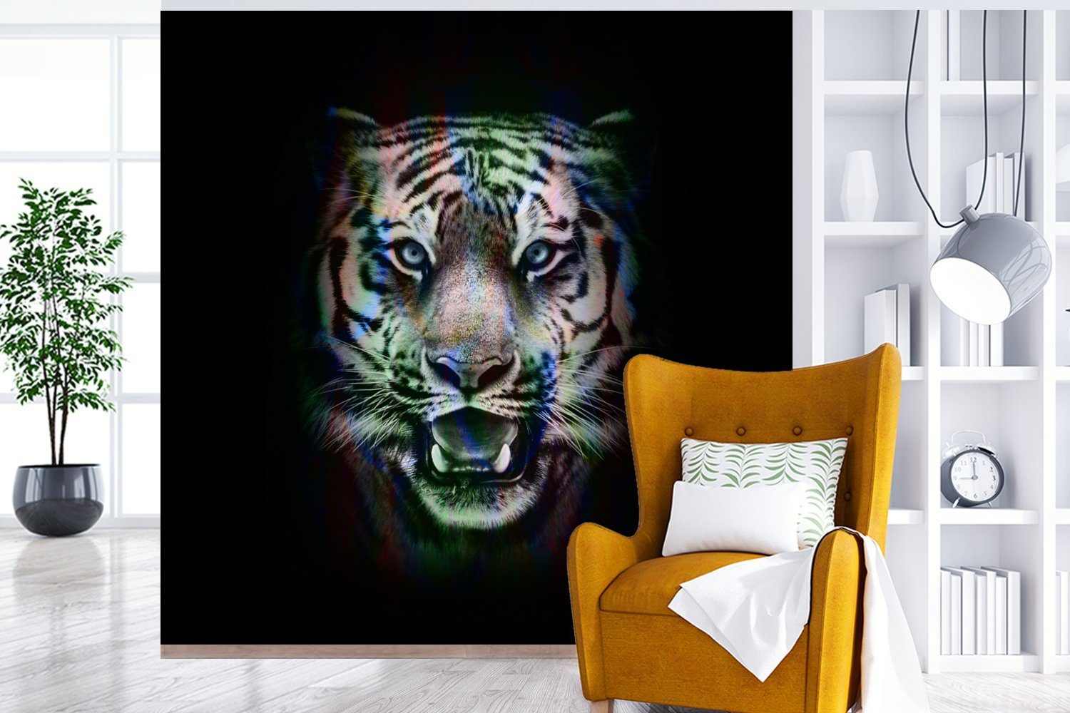 Fototapete - Wandtapete Tapete - oder Farben Tiger (5 Wohnzimmer MuchoWow Schlafzimmer, für Matt, Vinyl Tier, St), bedruckt,