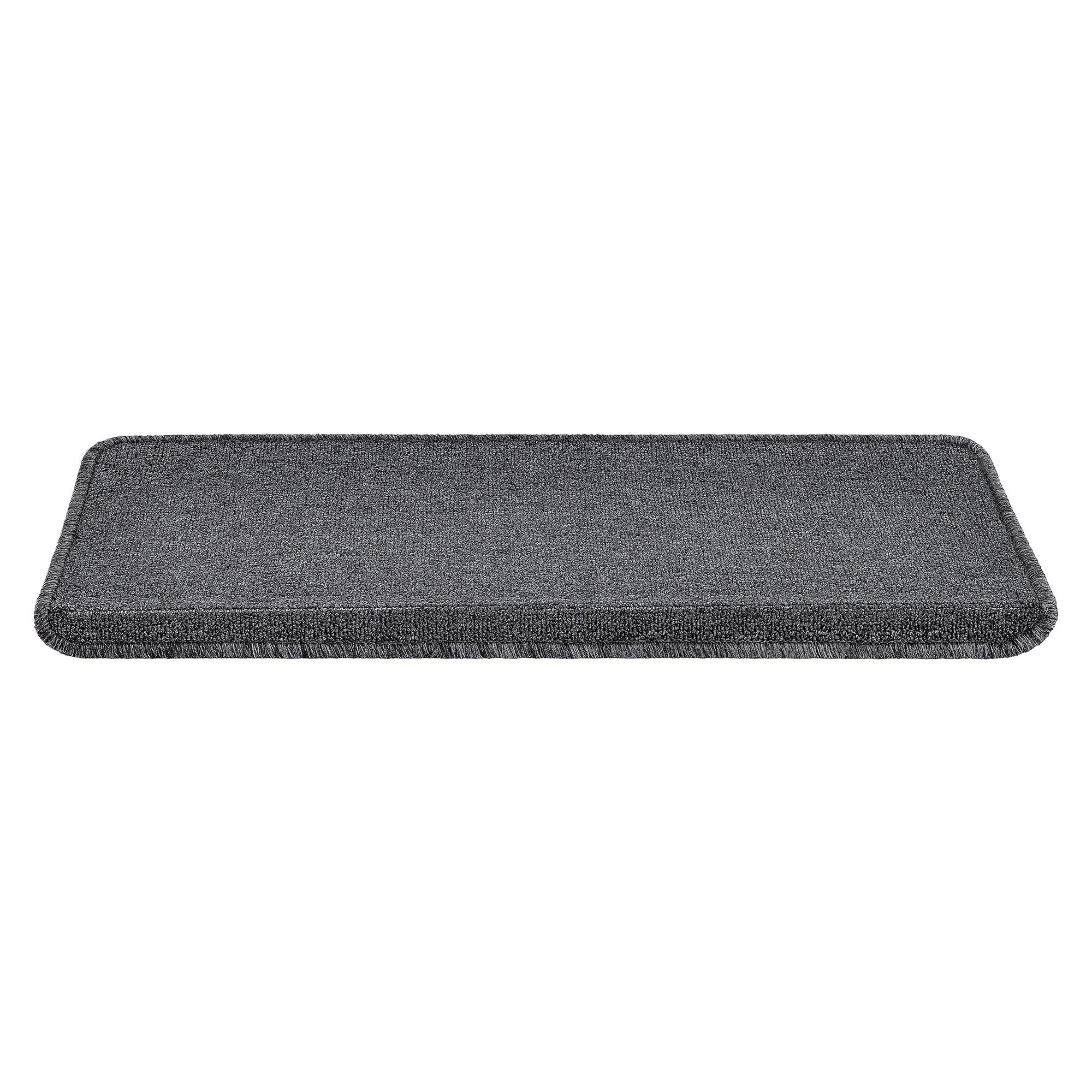 en.casa Stufenmatte, rechteckig, 15er Set Treppenmatten rechteckig 65x24cm selbstklebend Dunkelgrau