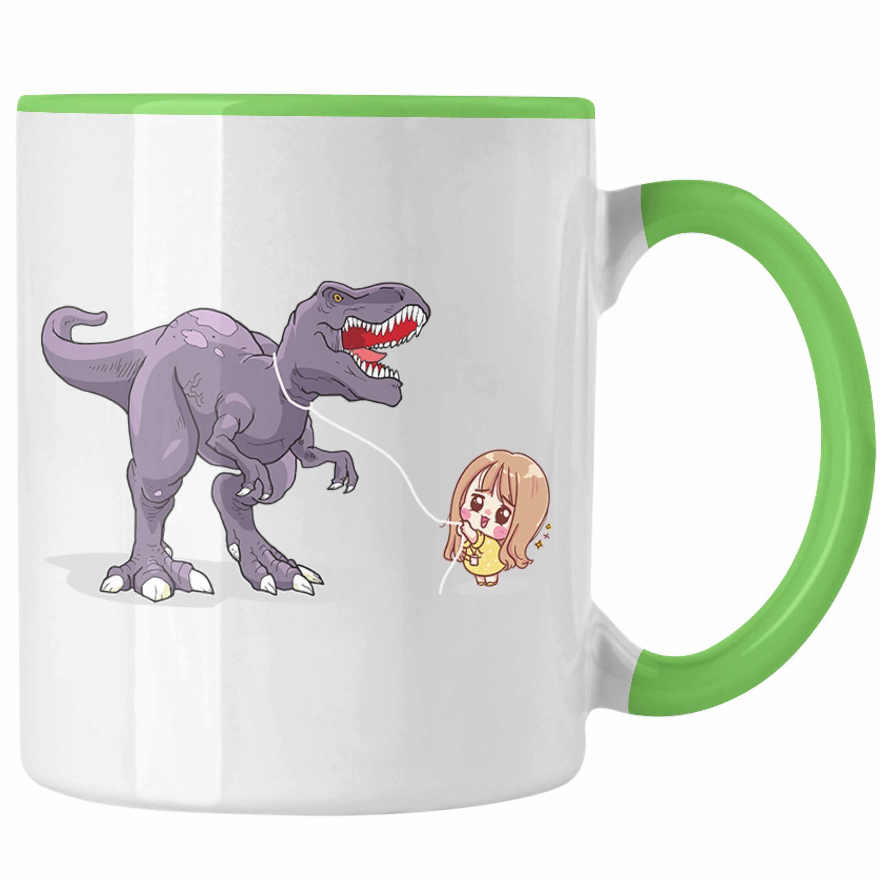 Tasse - Tasse Geschenkidee Geschenke Coole Dinosaurier Dinofans für Grün Mädchen Trendation Lustig Trendation
