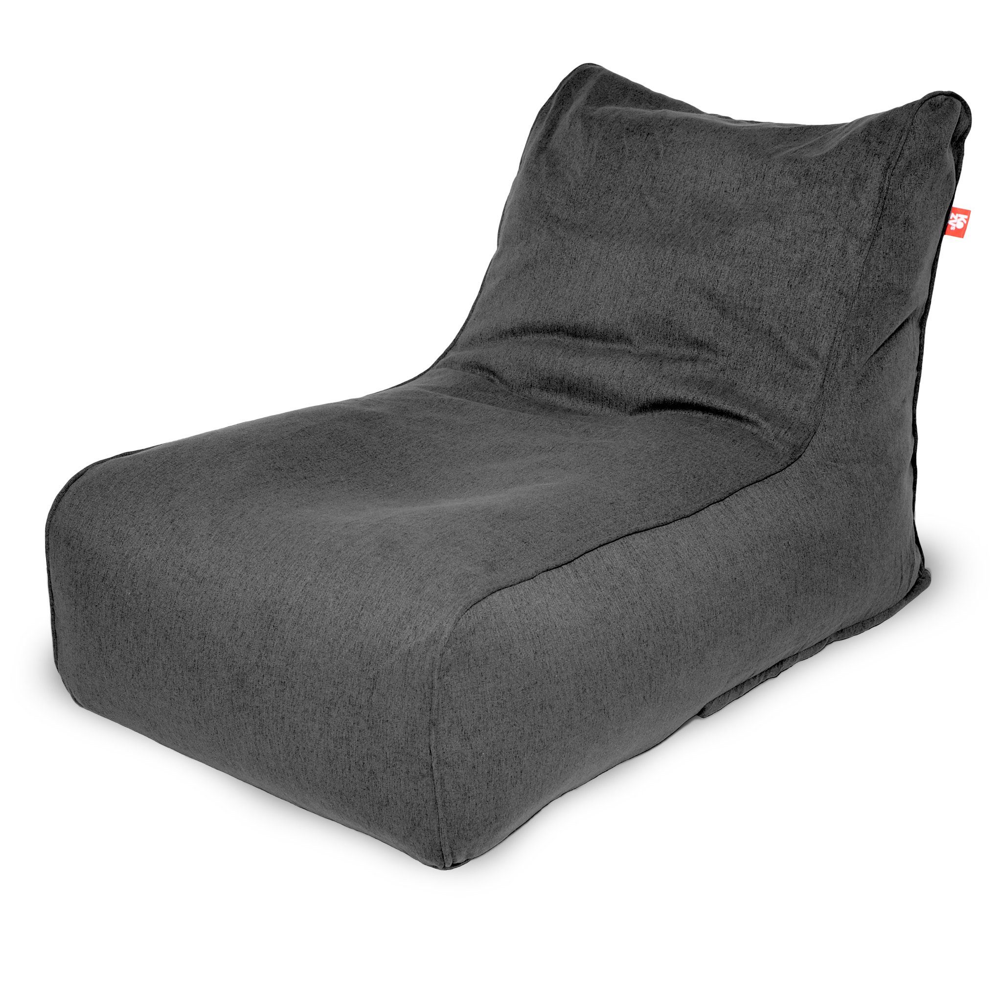 KOZYS Sitzsack Loungesessel - für Kinder und Erwachsene (zum Sitzen und Liegen, 320 Liter EPS Perlenfüllung, Outdoor & Indoor geeignet, große Farbauswahl), waschbarer und wetterfester Lounge-Sitzsack Lesekissen Bodenkissen Schwarz