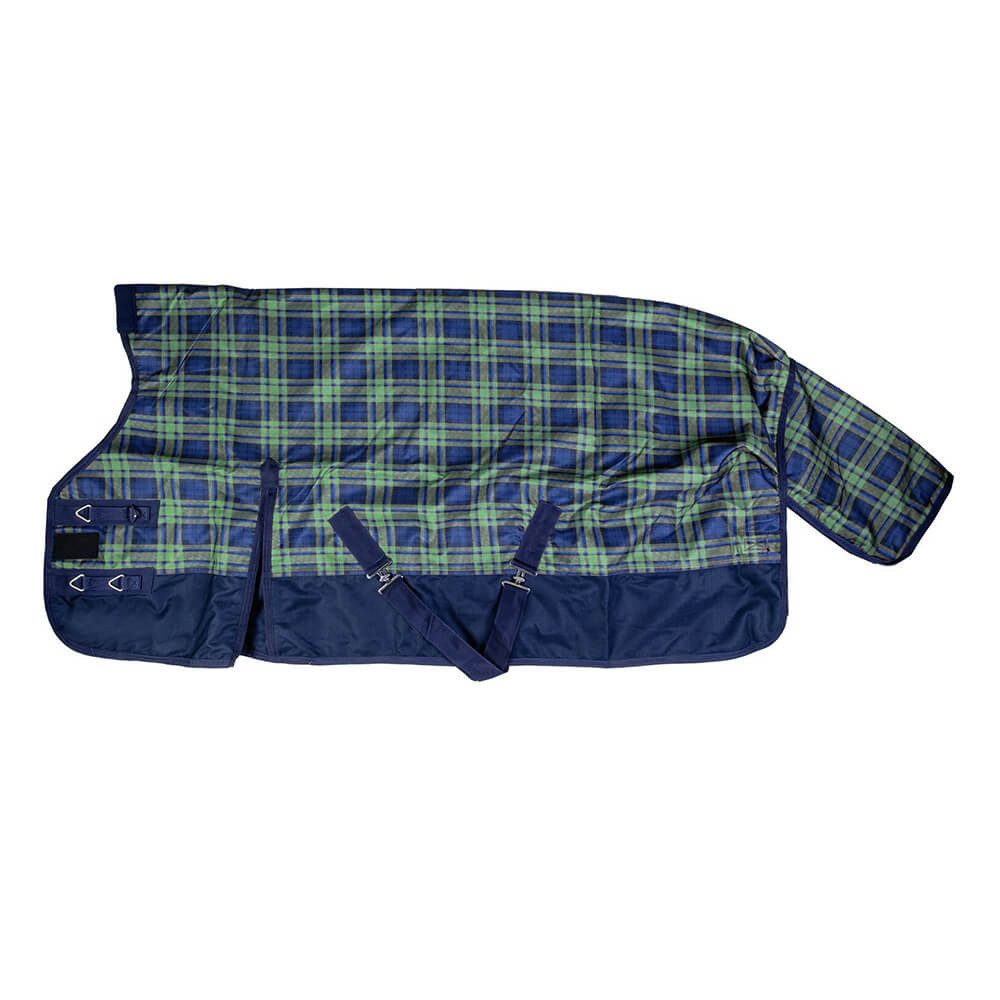 HKM Pferde-Übergangsdecke HKM Highneckdecke Cleveland Karo 600D mit Polarfleece