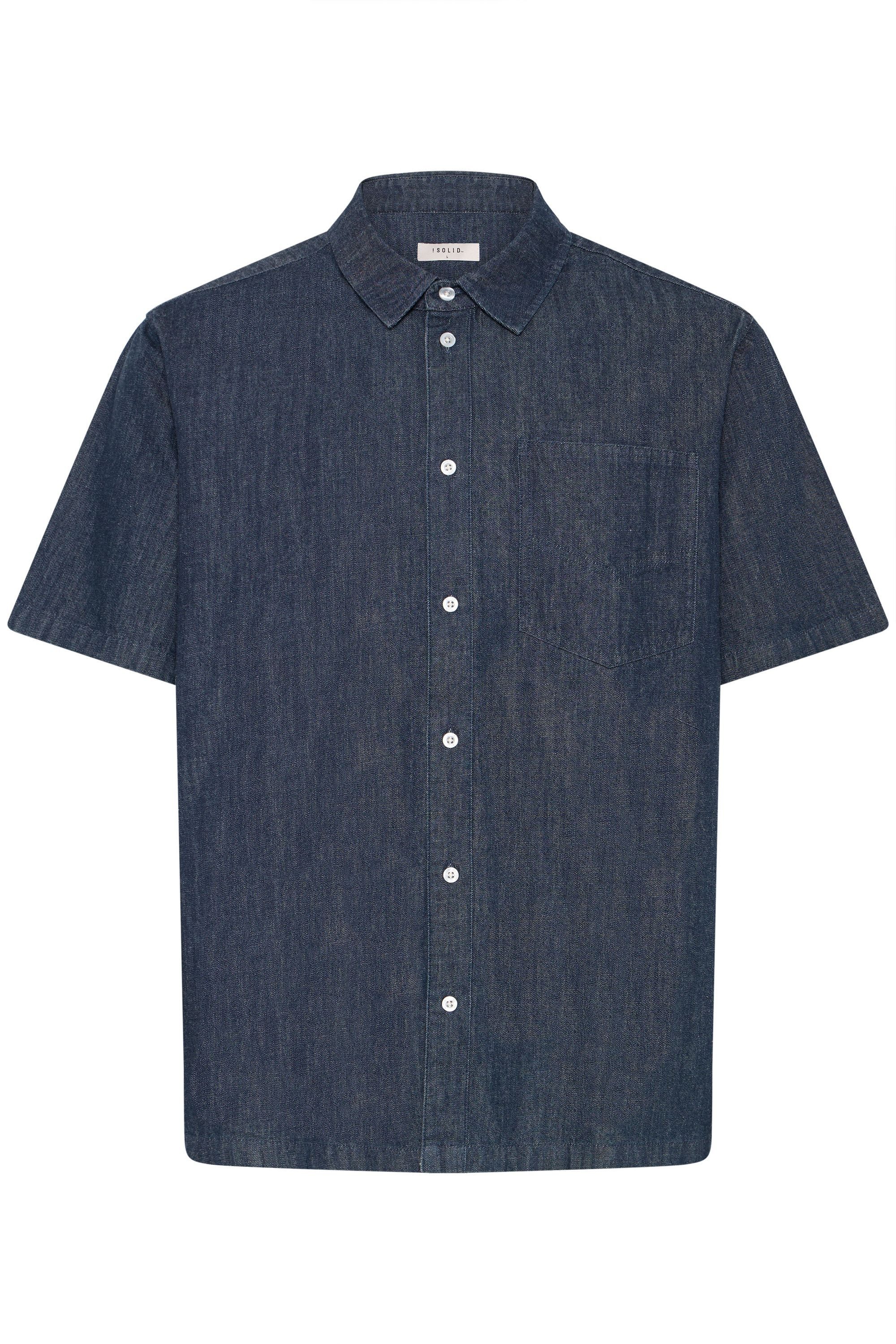 !Solid Jeanshemd SDRogue Kurzärmliges Jeanshemd mit aufgesetzter Brusttasche
