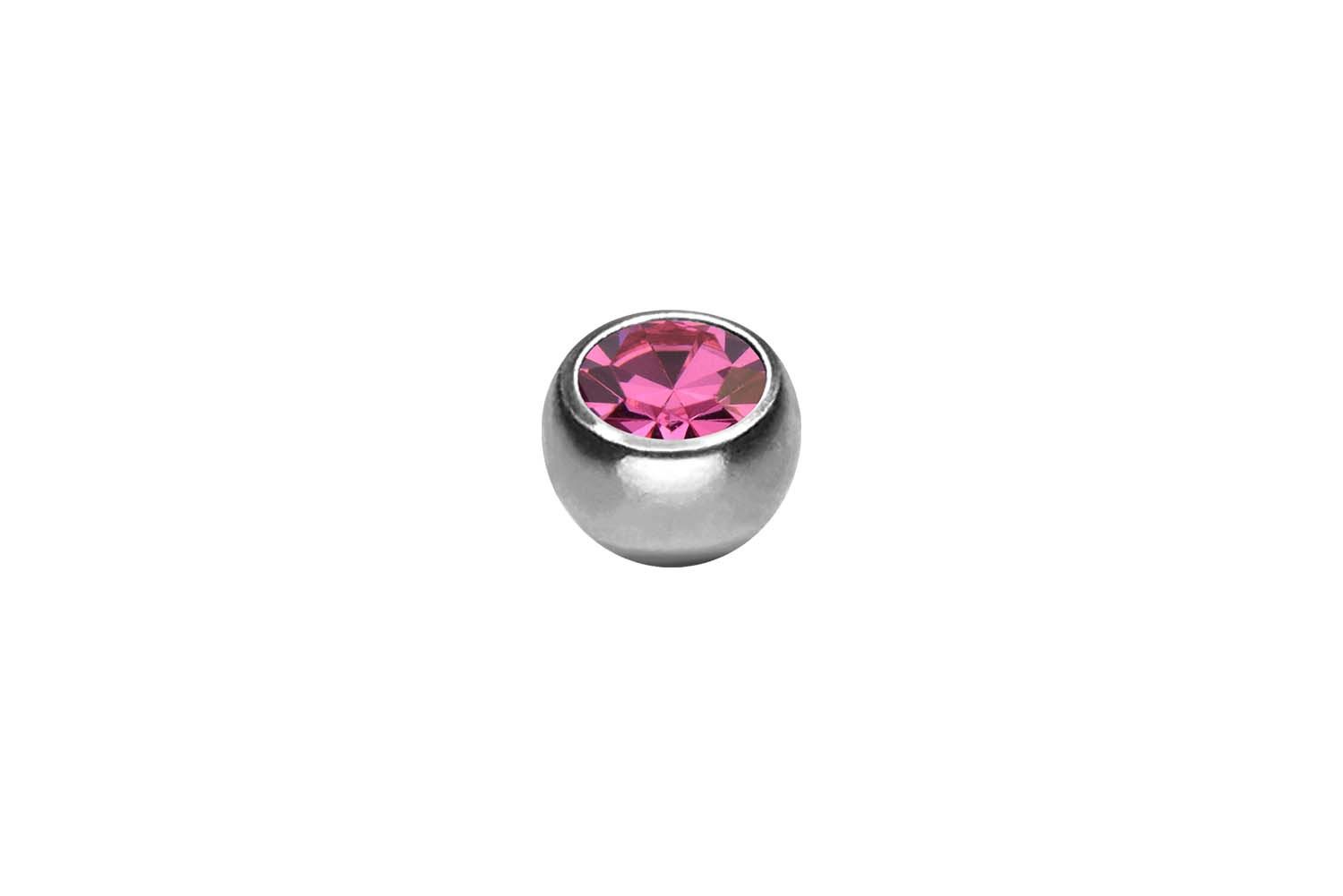 PIERCINGLINE Piercing-Set Chirurgenstahl Schraubkugel KRISTALL (Schraub-Aufsätze, 1-tlg)