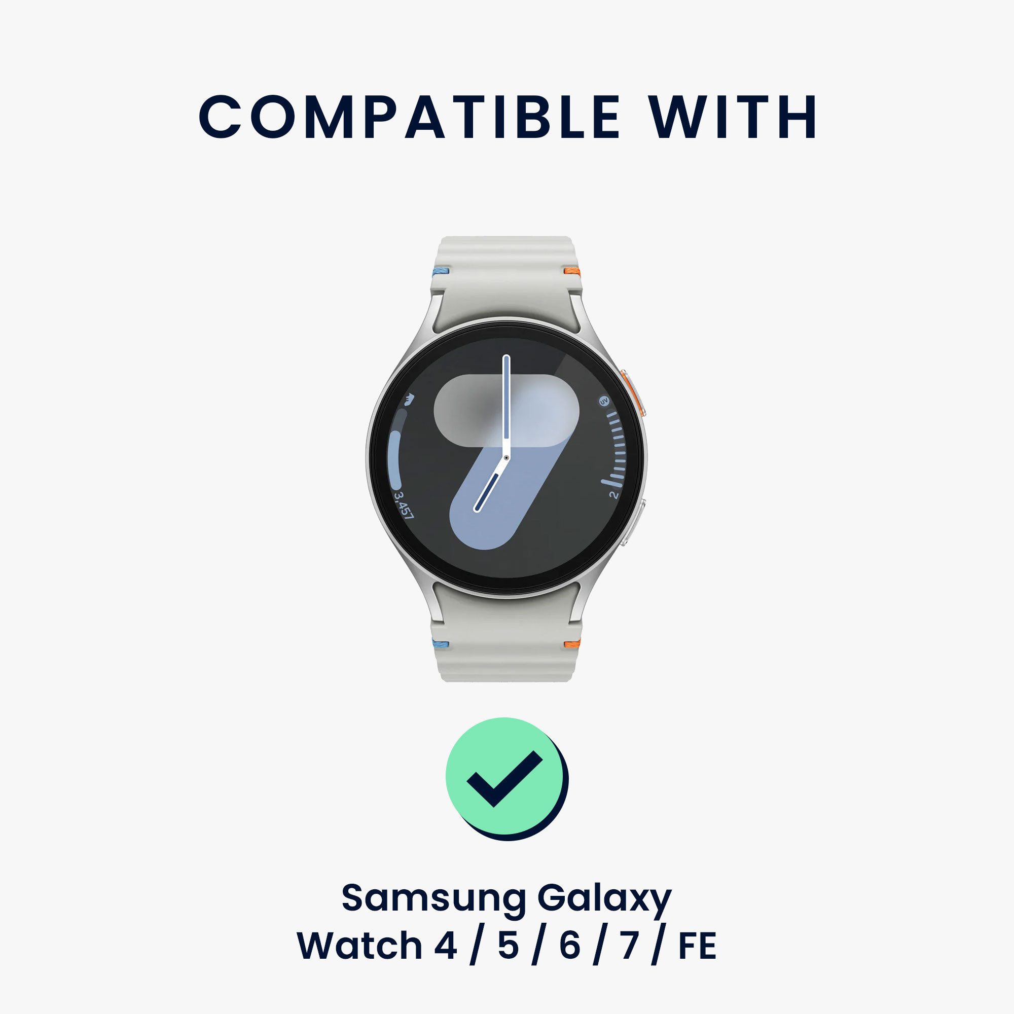 kwmobile Ersatzarmband für Samsung Galaxy Watch 4 / 5 / 6 Galaxy Watch 7 / FE Smartwatch, 1-tlg., Fitnesstracker Silikon Band mit Magnetverschluss