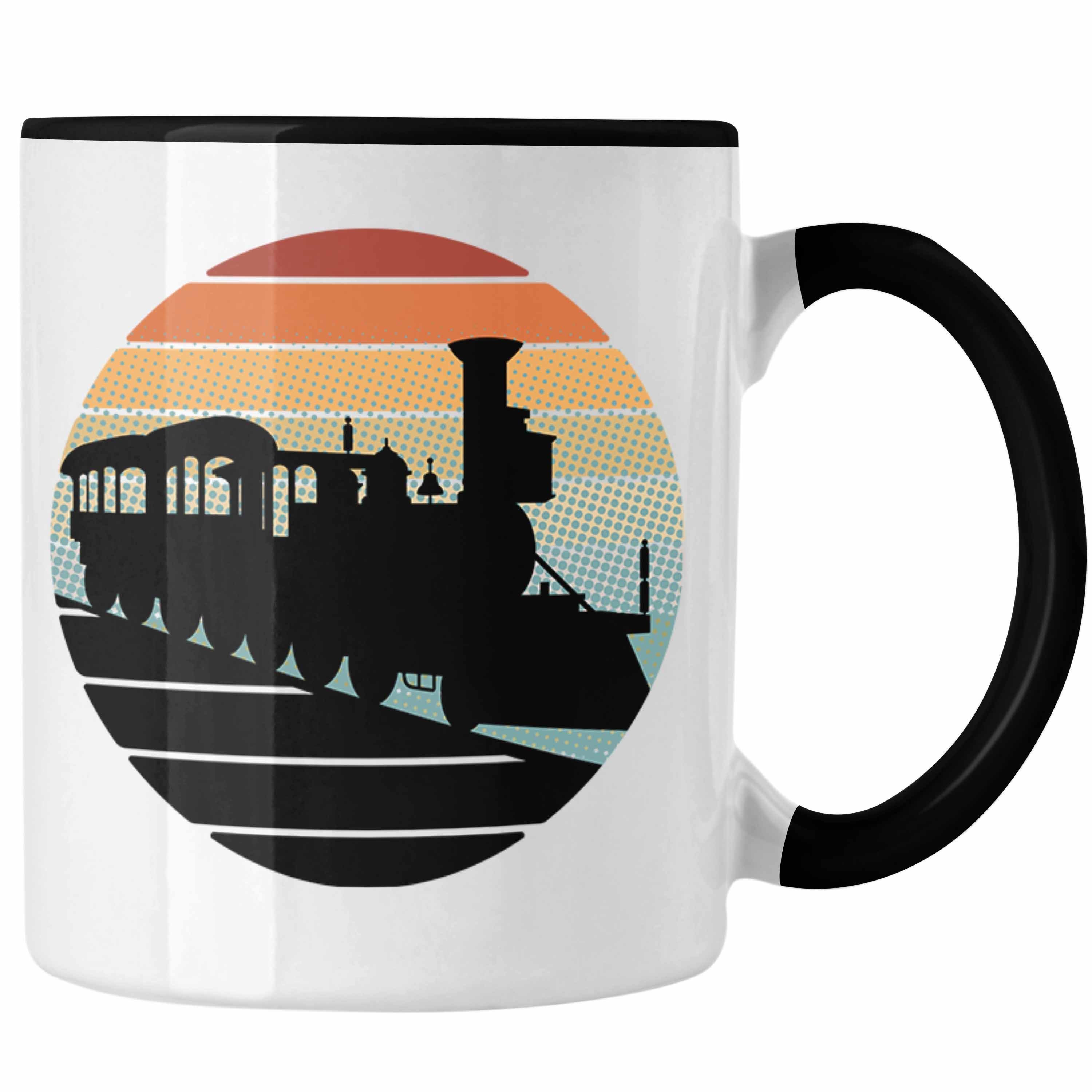 Schwarz Vintage Lustige Grafik Tasse Geschenk Trendation Eisenbahner Tasse für Eisenbahn