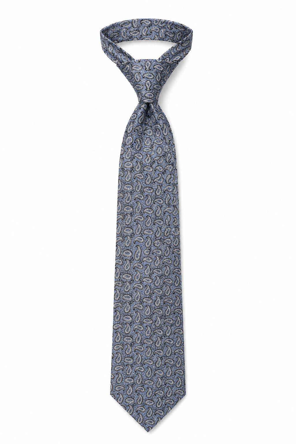 Seidenfalter Krawatte - Krawatte 6cm - Seidenkrawatte blau Paisley
