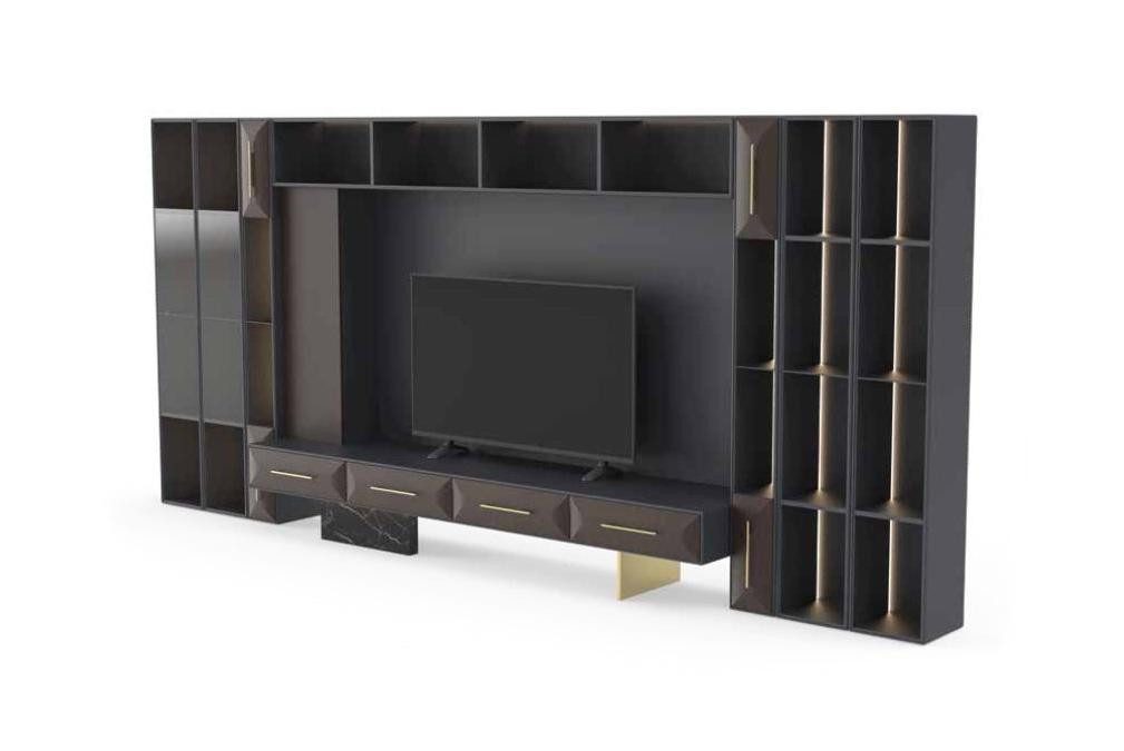 Xlmoebel TV-Wand Luxuriöser TV-Schrank aus Holz im modernen Design, (1-St., Wohnwand), Hergestellt in Europa