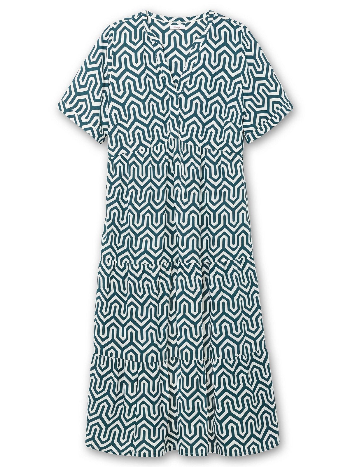 Sheego Maxikleid Große Größen mit grafischem Alloverprint