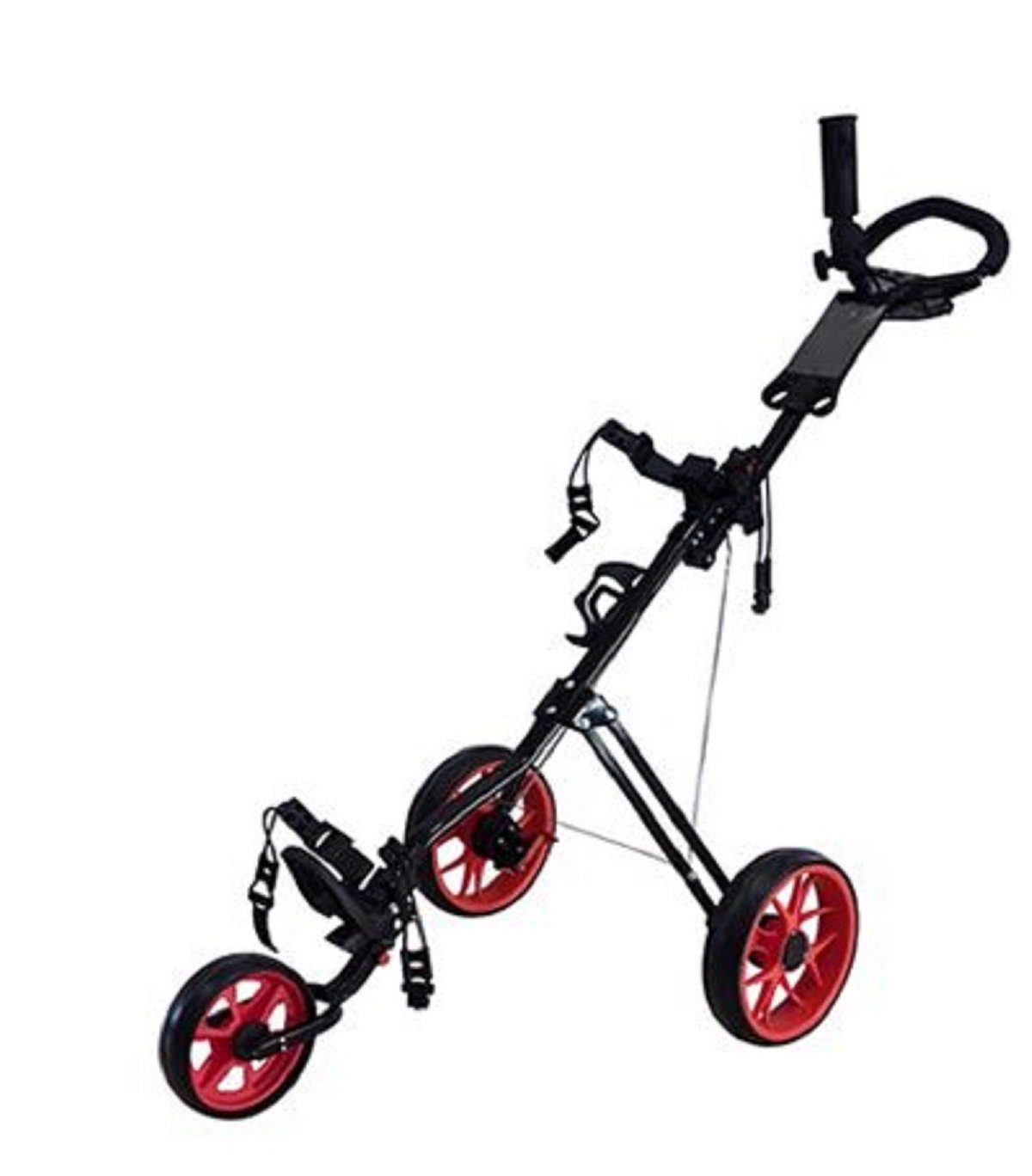 GolfRolfe Golftrolley GolfRolfe Golf Trolley Basic in schwarz mit roten Reifen