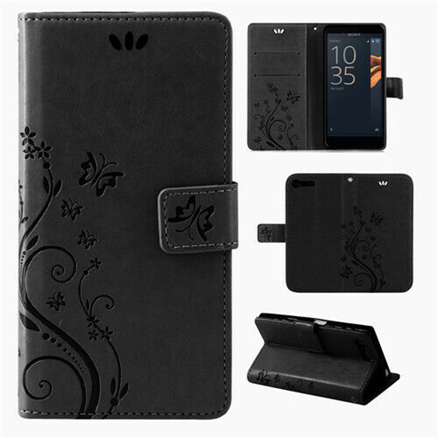 betterfon Handyhülle Handytasche für Sony Schutzhülle Klapphülle, Bookstyle-Hülle: Magnetverschluss 3 Kartenfächer & Standfunktion