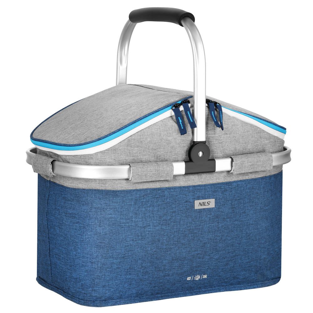 Nils Kühltasche Picknickkorb Kühlkorb Isoliertasche, 35 l, faltbar, 35 Liter, Aluminiumgriff, isoliert