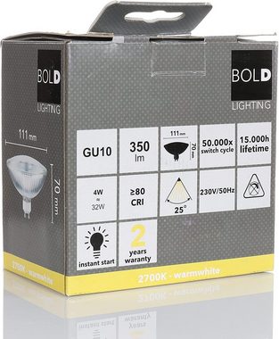 BOLD LED-Leuchtmittel Quinn, GU10, Warmweiß
