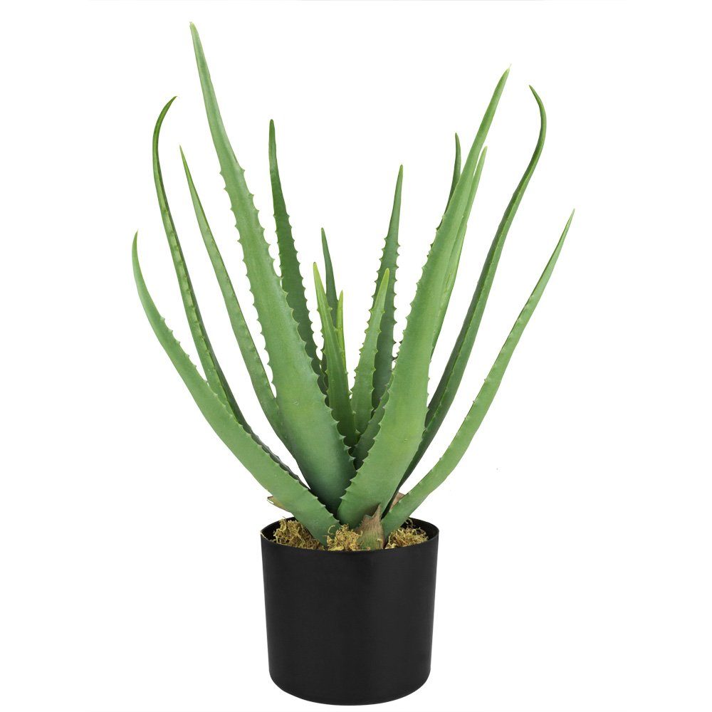 Kunstpflanze Aloe Vera Kunstpflanze Plastikpflanze 50 cm Künstliche Pflanze Decovego, Decovego