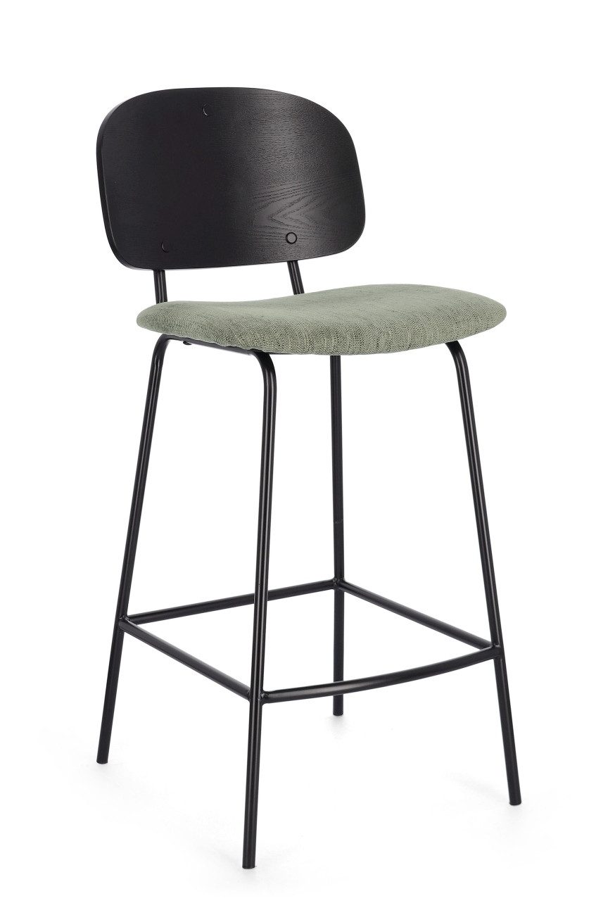 Barhocker Sienna 2er-Set aus Stoff, Grün