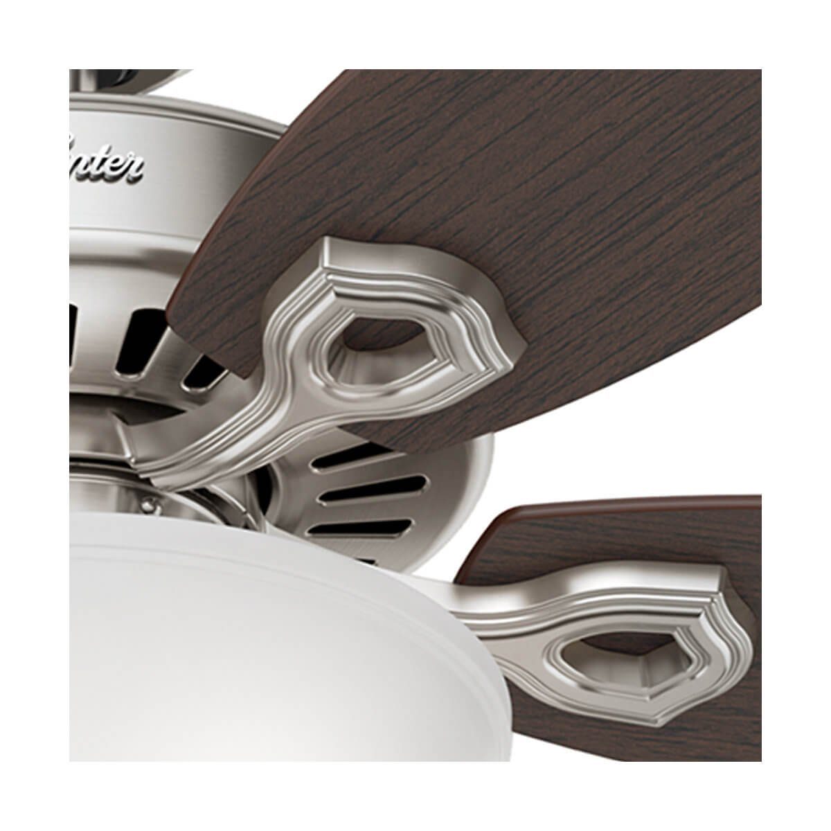 Hunter Deckenventilator Deckenventilator Builder Deluxe Nickel mit Licht, Mit Zugschnur