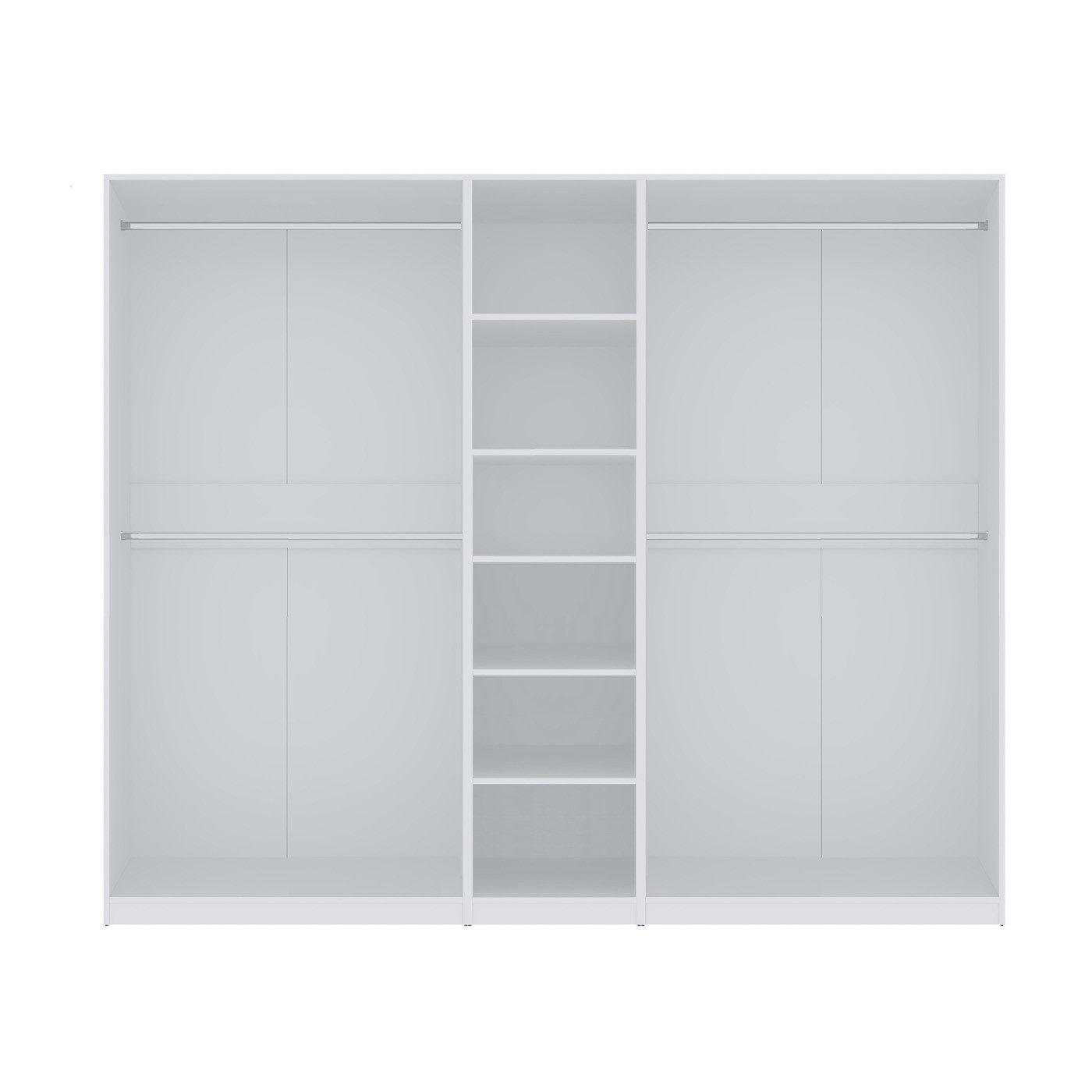 Marmex Möbel Garderobenschrank TRES SET Y/B offener Schrank mit Kleiderstangen und Stauraum weiß (3-St) Modulschränke, begehbarer Kleiderschrank
