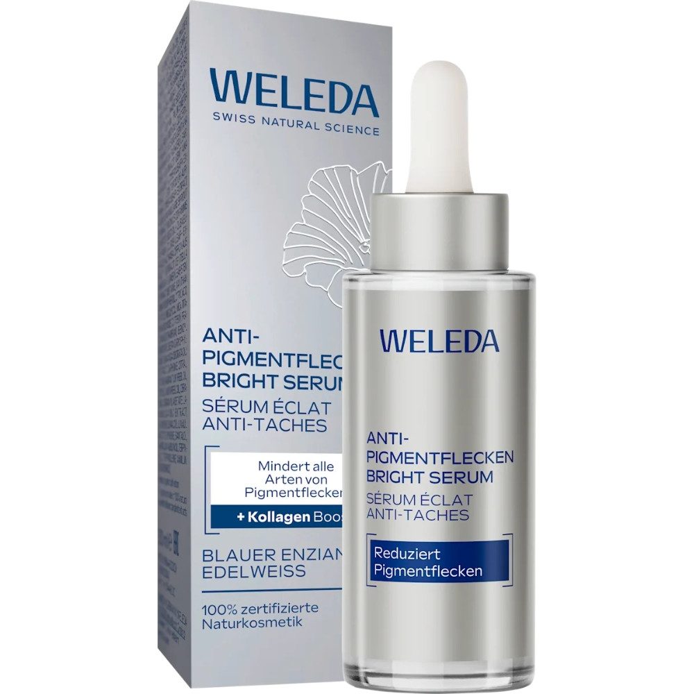 WELEDA Gesichtsserum ANTI-PIGMENTFLECKEN BRIGHT SERUM, weniger Pigmentflecken, mehr Kollagen