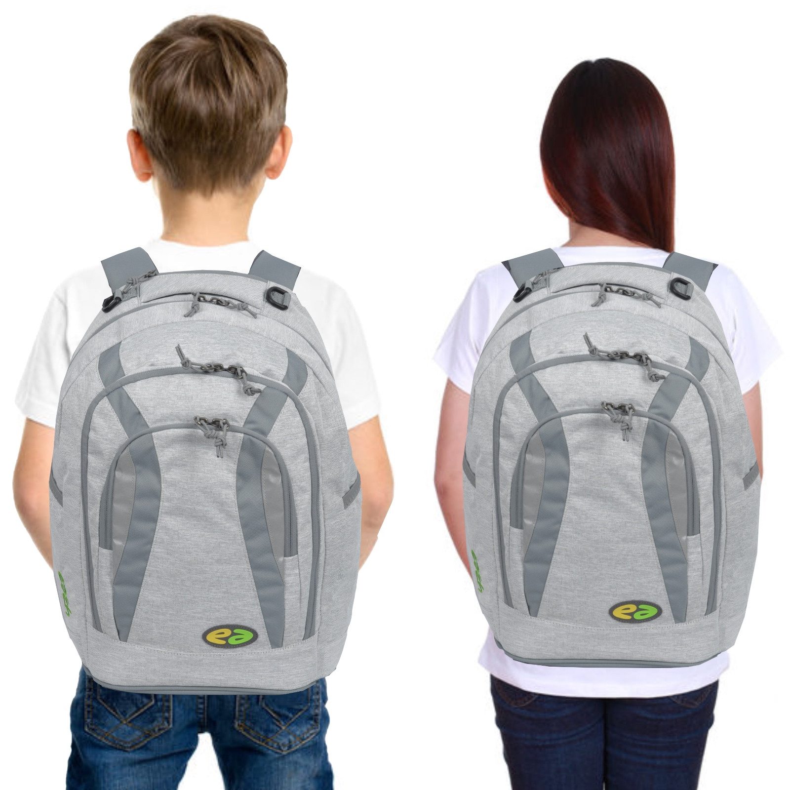 yzea® Schulrucksack Jungen Mädchen ab 3. Klasse Go Bo, Schultasche Schulmappe Rucksack 2 große Fächer mit Brustgurt + Flasche