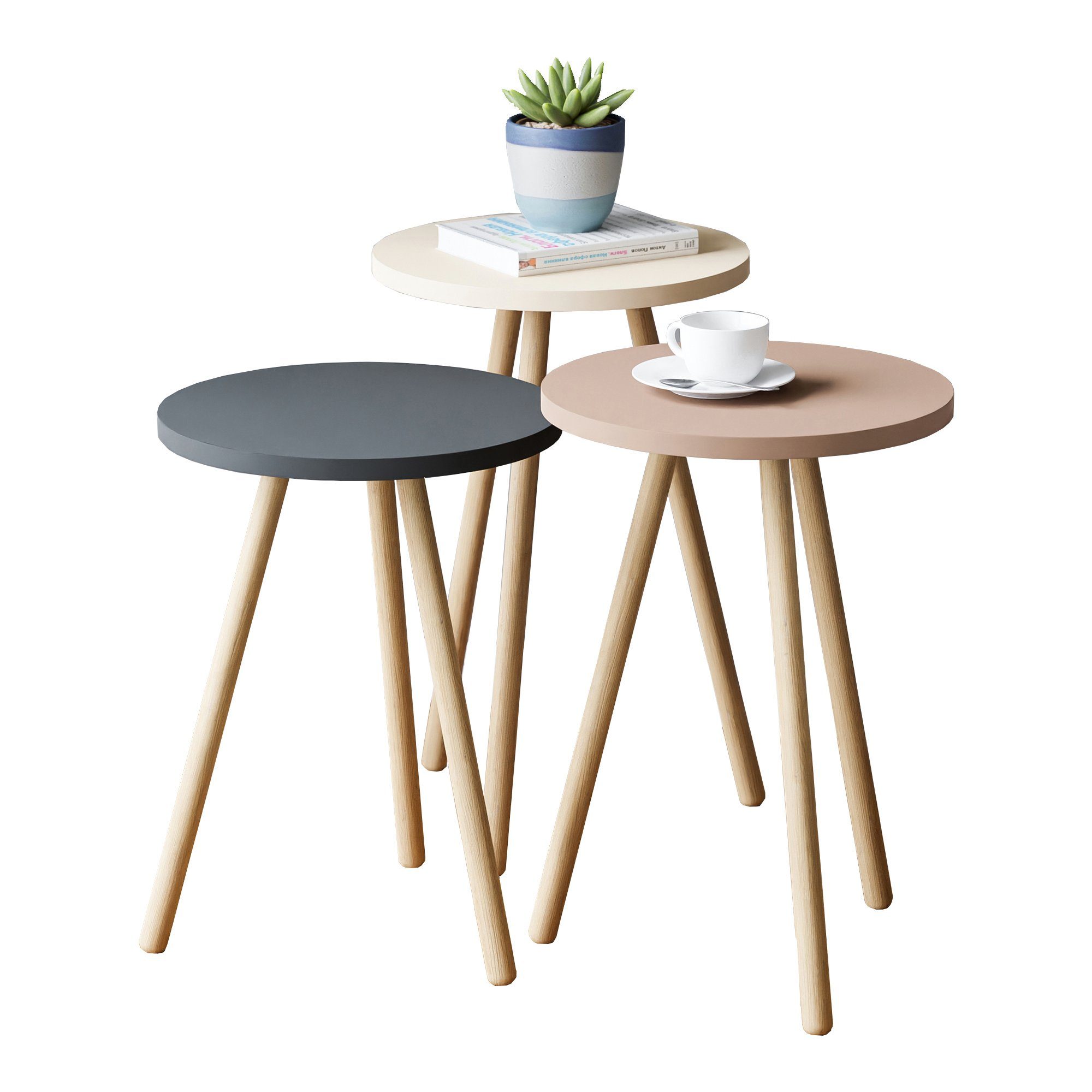 en.casa Satztisch, »Hjørring« 3er Set Kaffeetisch günstig online kaufen