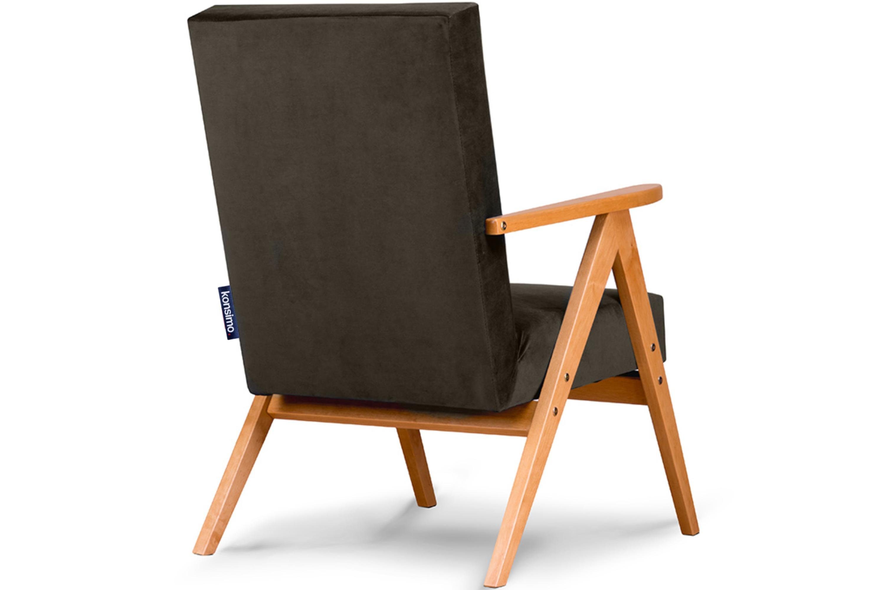 Konsimo Rahmen Rückenlehne Holz, profilierte Sessel, Cocktailsessel aus lackiertem NASET