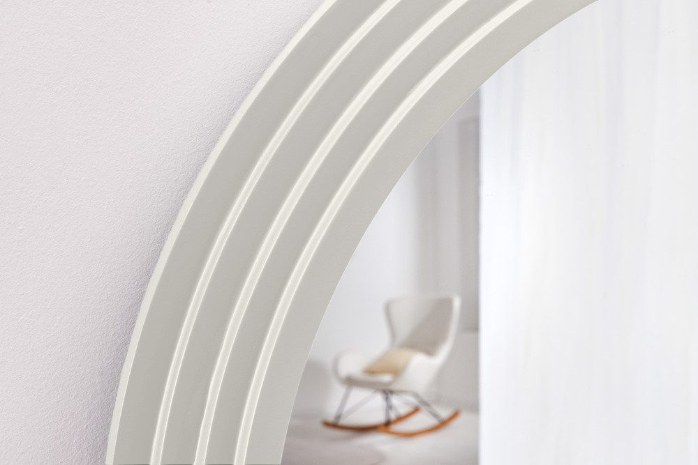 riess-ambiente Wandspiegel WAVE 160cm weiß - Rundbogen, Wellenmuster, lackiert, Design, gestuft (Einzelartikel, 1-St), Flur · Kunststoff · Rahmen · Rundbogen · Ganzkörper · Groß · Modern