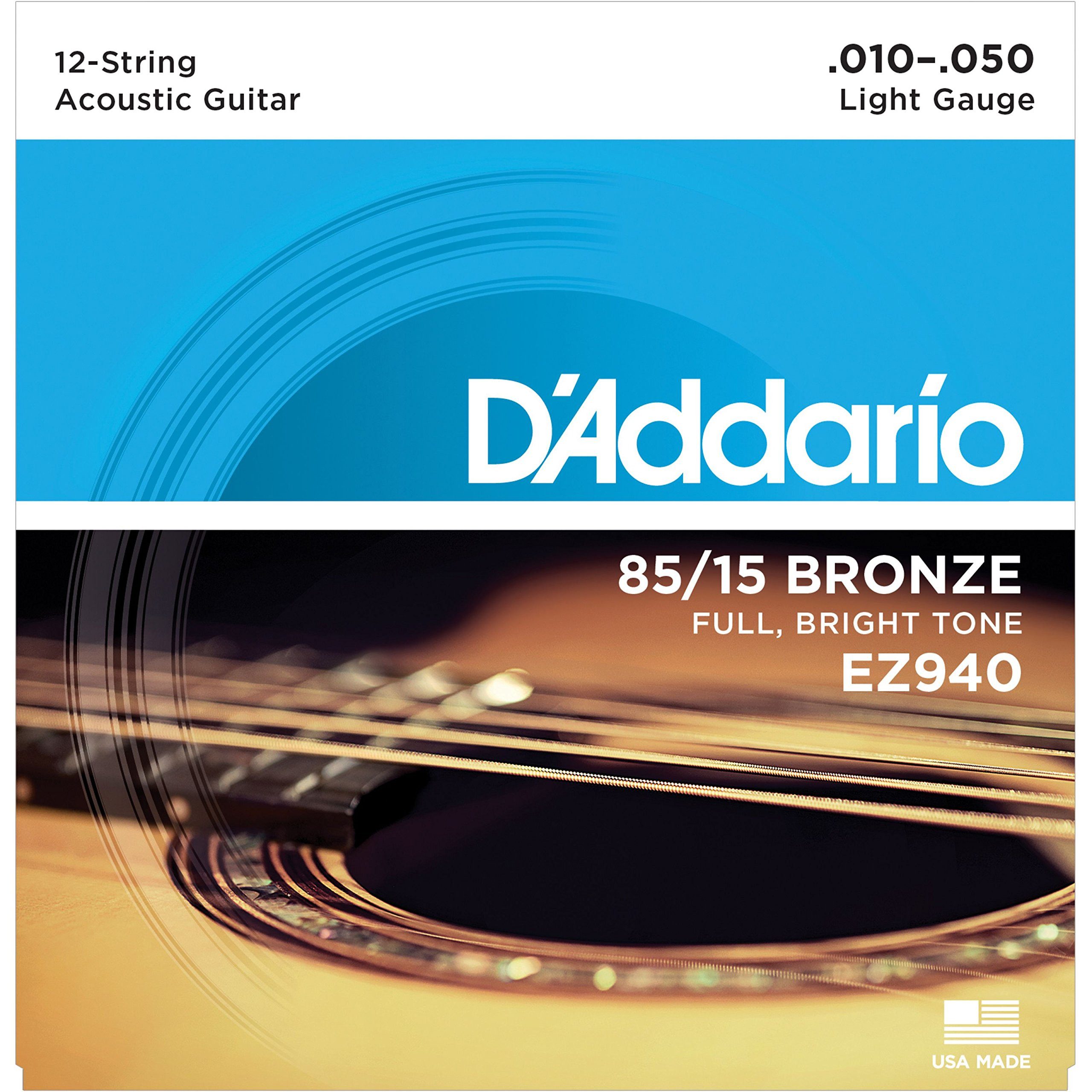 Daddario Saiten, EZ940 10-50 12-string 85/15 American Bronze Light -