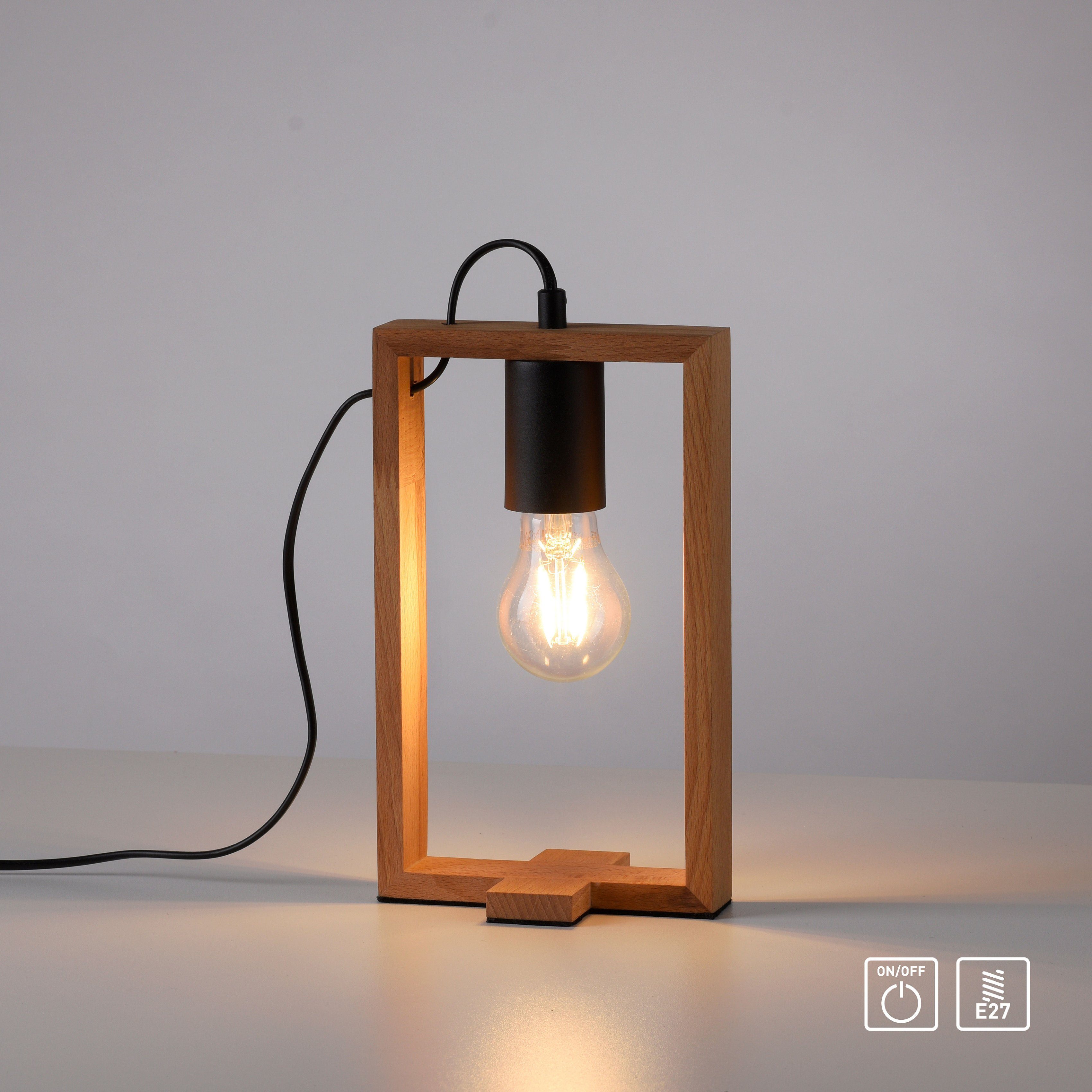 Home Leuchtmittel, aus geeignet affaire Tischlampe für Tischleuchte Holz (Akazienholz), ohne Leuchtmittel Ein-/Ausschalter, E27 Nohen,