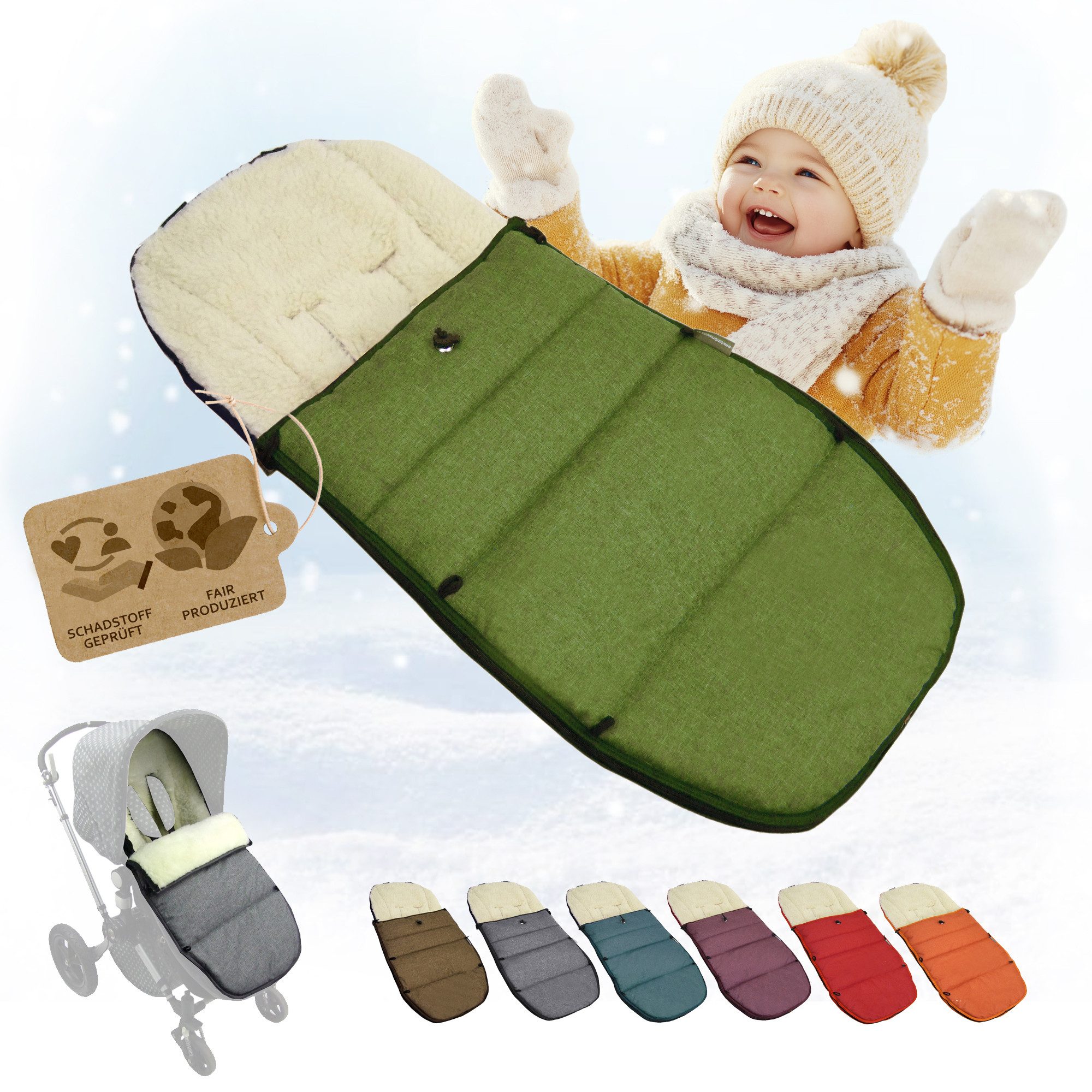 BambiniWelt by Rafael K. Fußsack Winterfußsack kompatibel mit Bugaboo Cameleon, mit Wolle (Mod-K)