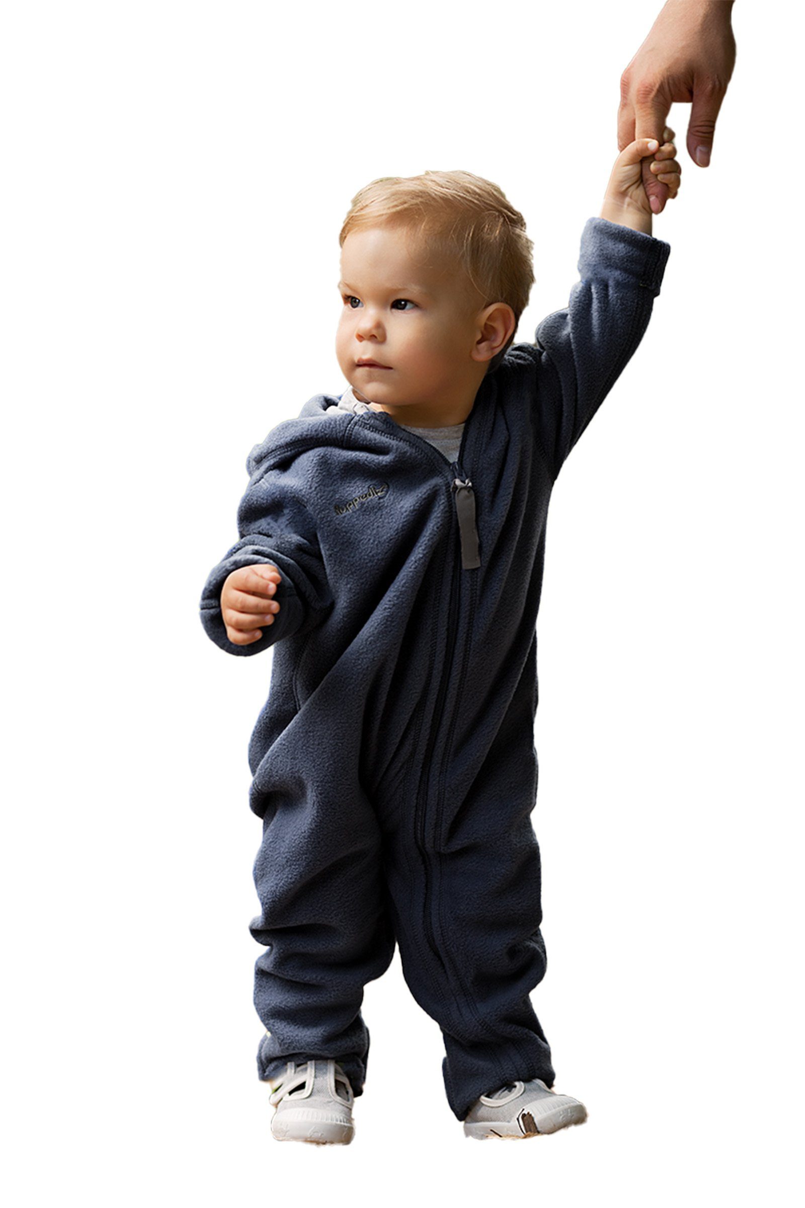 Hoppediz Fleeceoverall Fleece-Overall mit Umschlagbündchen ocean