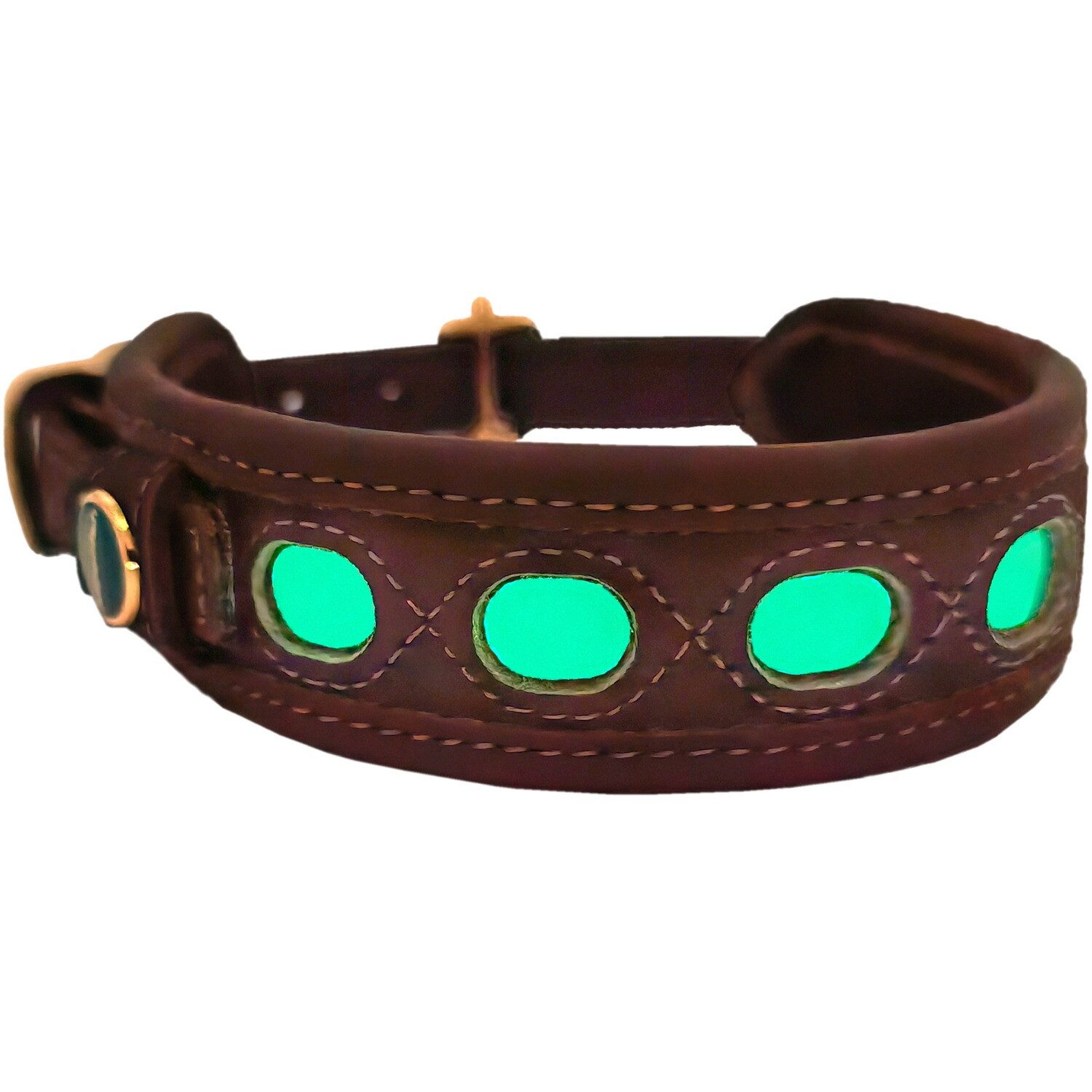 Niggeloh Hunde-Halsband Lederhalsung Lichtblick