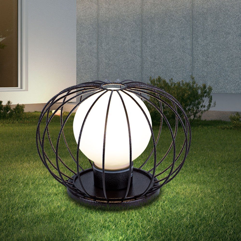 nicht Gitter LED Außenleuchte Stahl Gartendeko Außen Dekoleuchte inklusive, EGLO Solarleuchte, Leuchtmittel Tischlampe