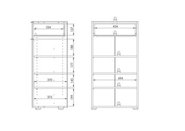 möbelando Kleiderschrank 25643420 (BxHxT: 53x99x40 cm) in weiß matt - Glas seidengrau mit einer Schublade und einer Tür