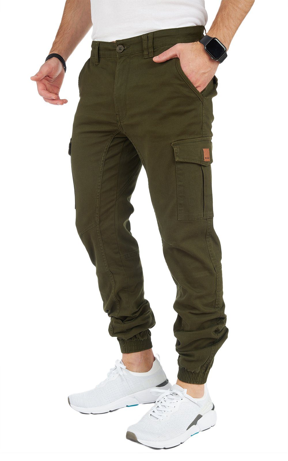 Styleko Cargohose 8002 männer Dark Chino Green Cargohose Hose Herren Cargohose Styleko Cargohose