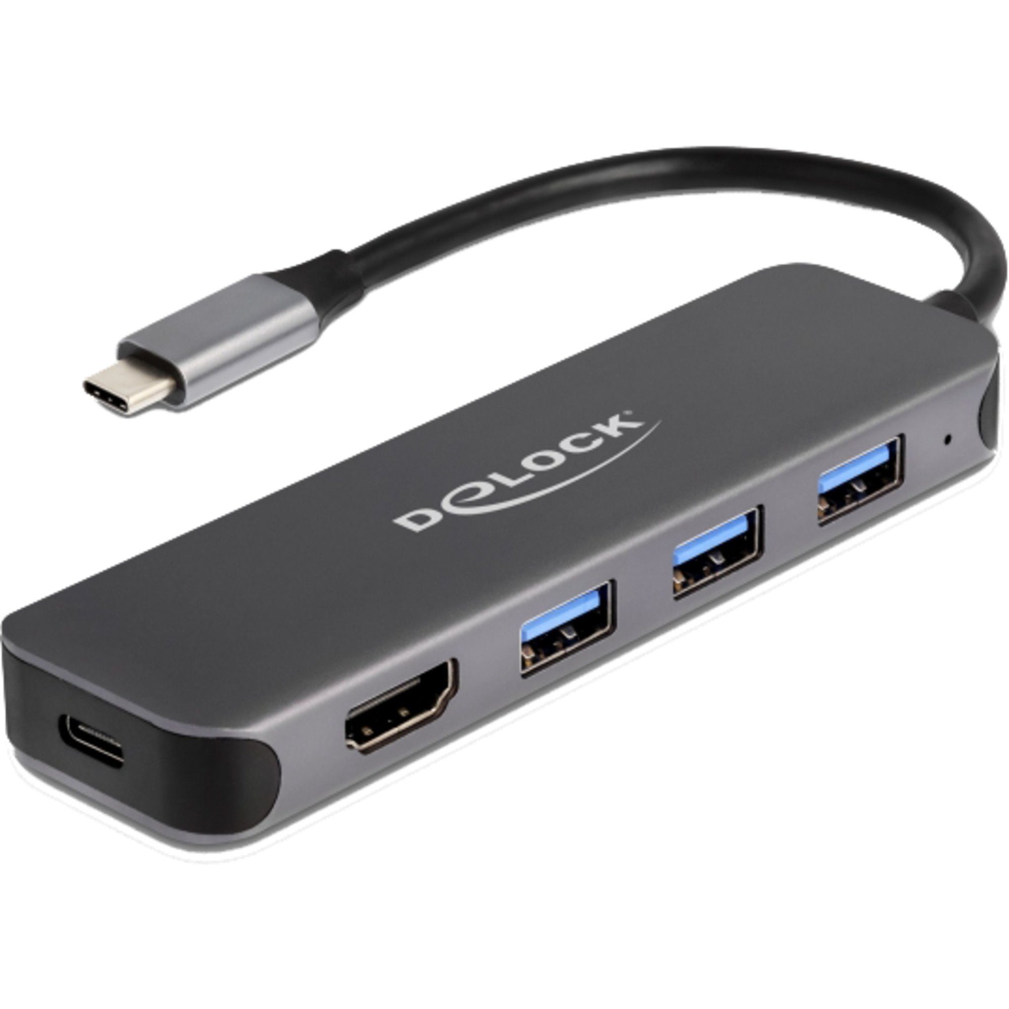 Delock 64171 - 3-Port-USB-Hub und 4K-HDMI-Ausgang mit USB...  Computer-Kabel, USB C, USB (15,00 cm)