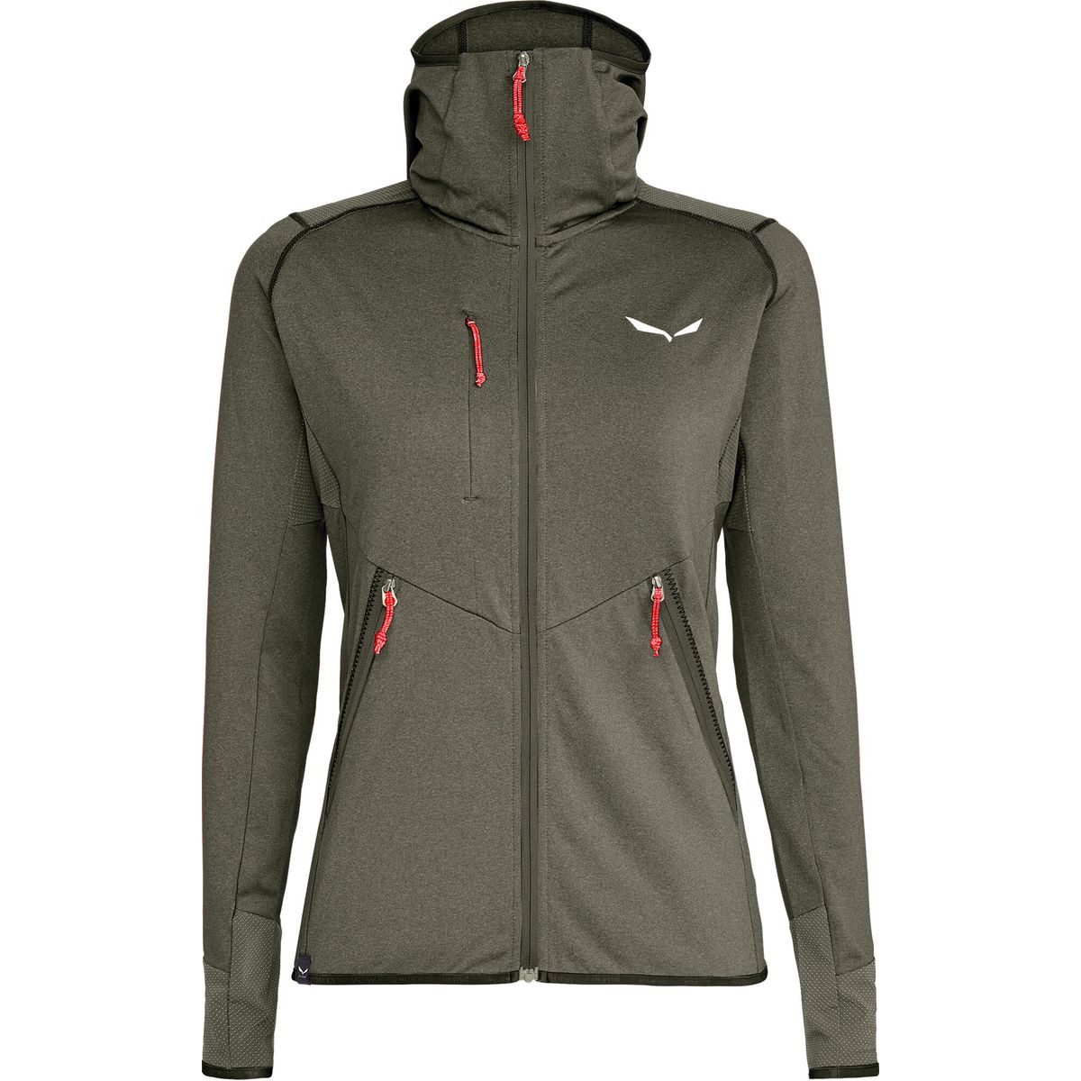Salewa Fleecejacke Agner Hybrid Polarlite/Durastretch W Full Zip Hoody Leichter Damenhoody für Bergtouren mit schnelltrocknendem Fleece und