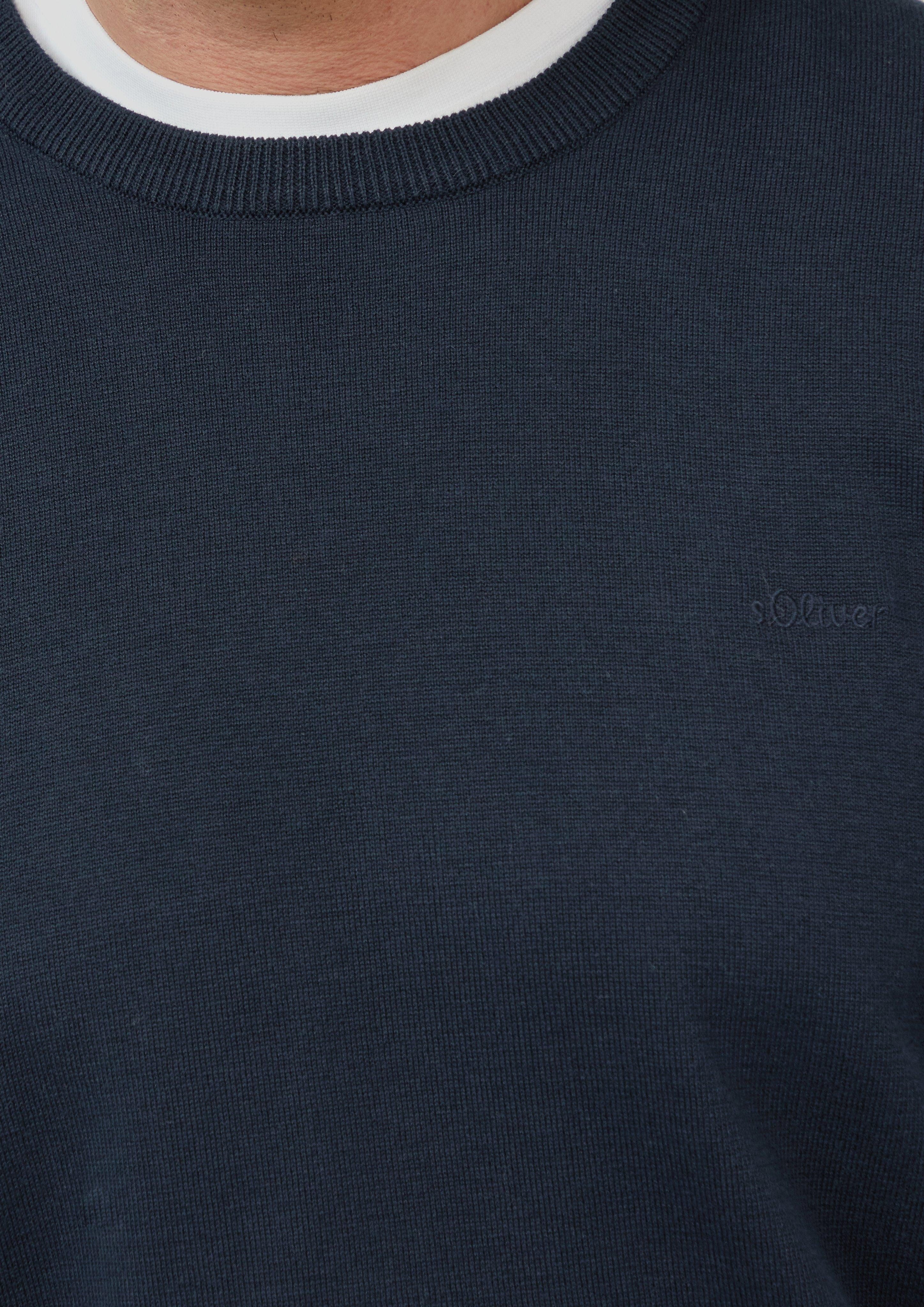 s.Oliver Strickpullover Strickpullover mit Logo-Stickerei Logo günstig online kaufen