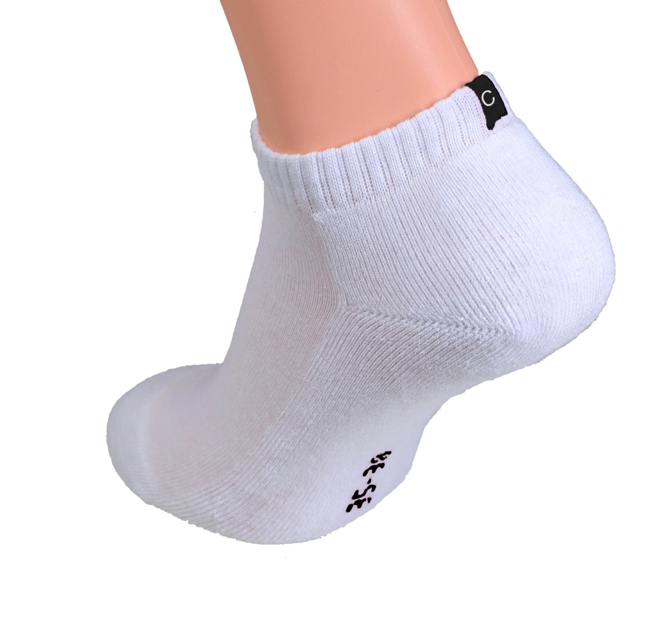Cocain underwear Sneakersocken Damen Herren Sport Sneakers Socke schwarz weiß dicke Frottee Sohle 100 (6-Paar) atmungsaktiv feuchtigkeitsregulierend