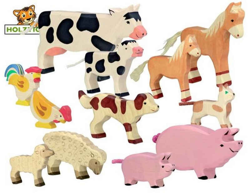Holztiger Spielfigur handgearbeitete Bauernhoftiere versch. Varianten • Made in Europa, (1-tlg)
