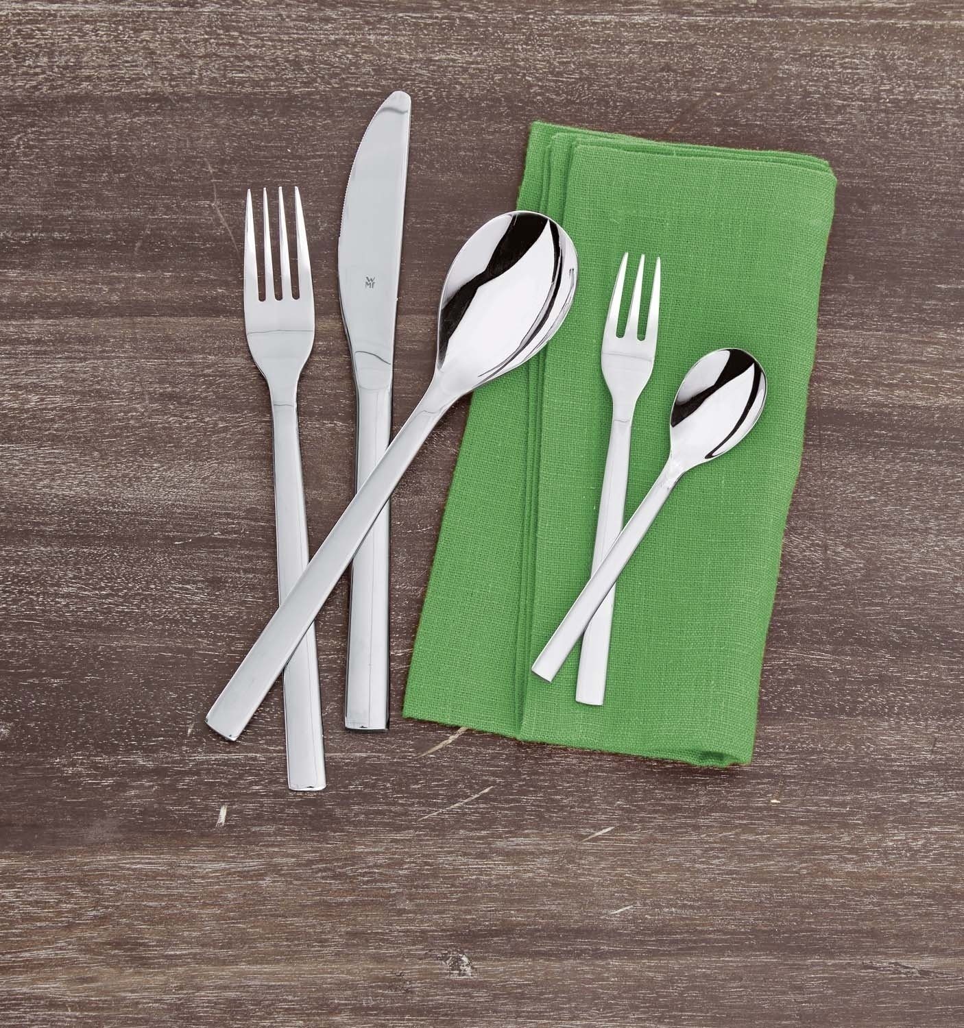 WMF Besteck-Set ATRIA, 60-teilig, 12 Personen, Spülmaschinenfest, (60-tlg), 12 Personen, Cromargan® Edelstahl Rostfrei 18/10, Cromargan Edelstahl 18/10