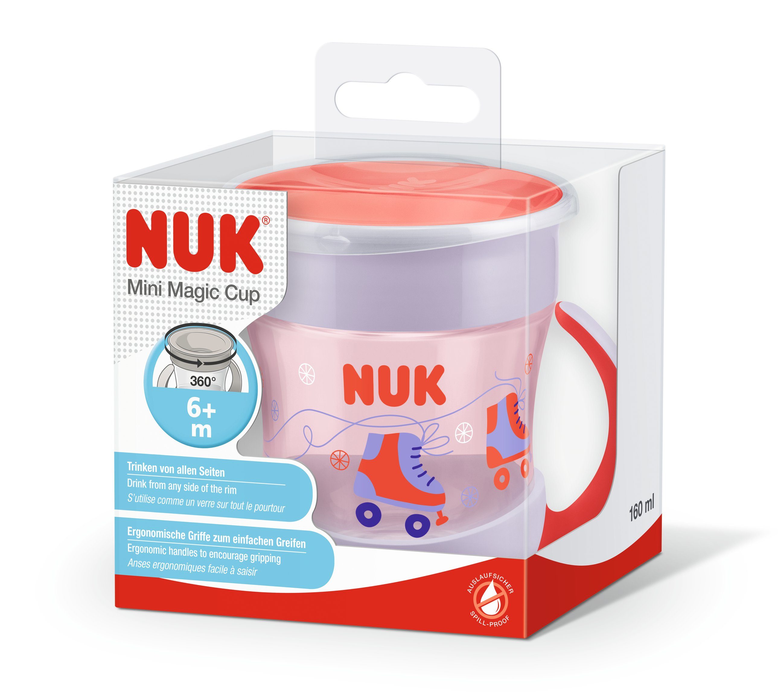 Babyflasche NUK Mini Magic Cup 160ml 10255606, ab 6 Monaten, 1 Stück, Rot